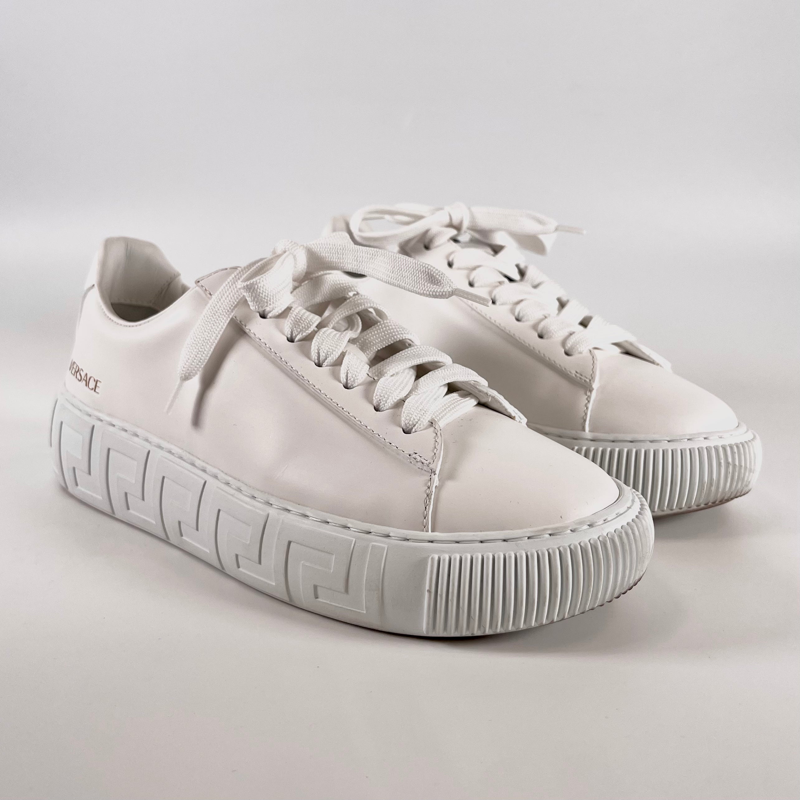 2601 VERSACE leather sneakers 35 Women's white logo Greca
