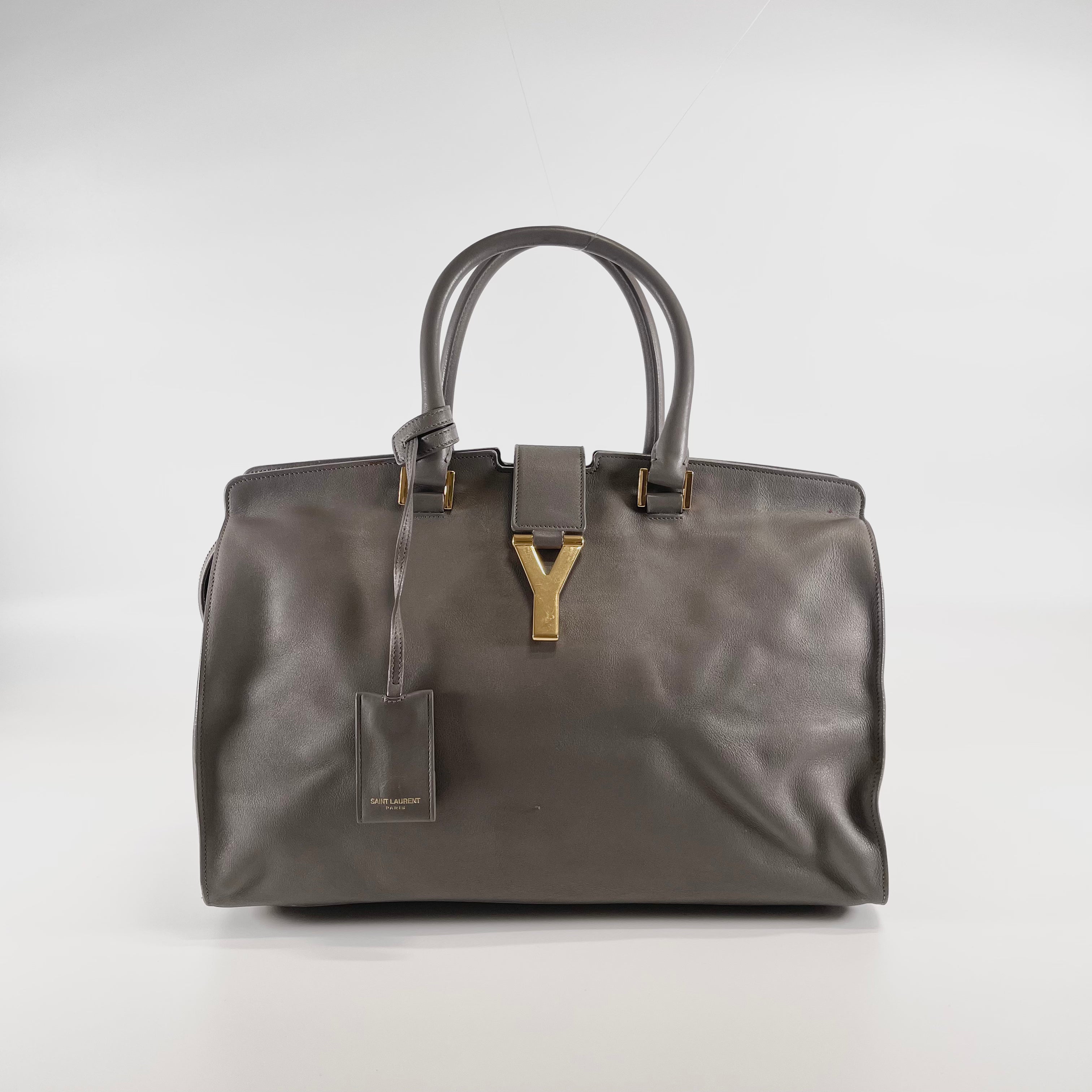 2601 secondhand SAINTLAURENT Cabas Classic 311208 leather / gray