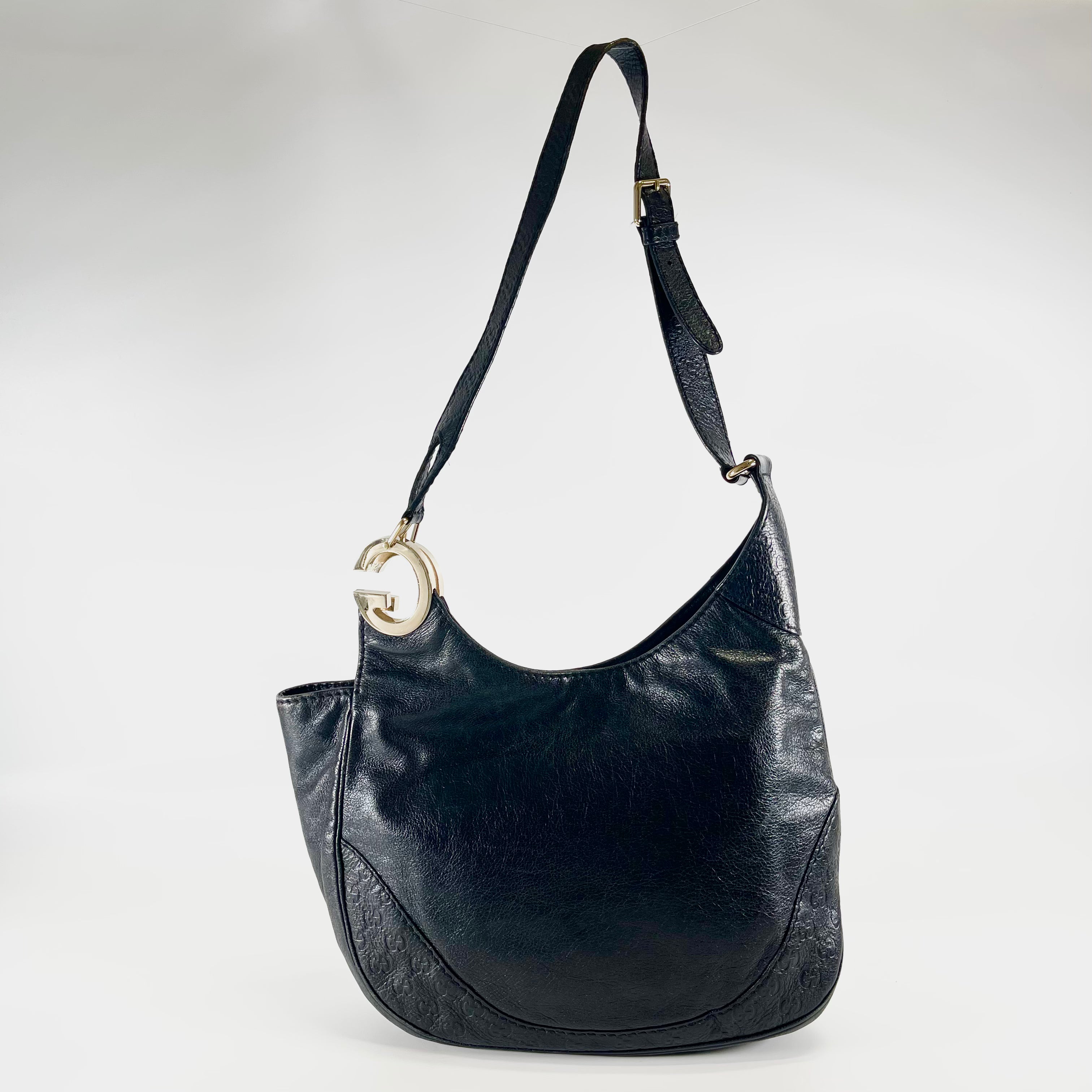 2601 secondhand GUCCI Shoulder bag leather black 203503
