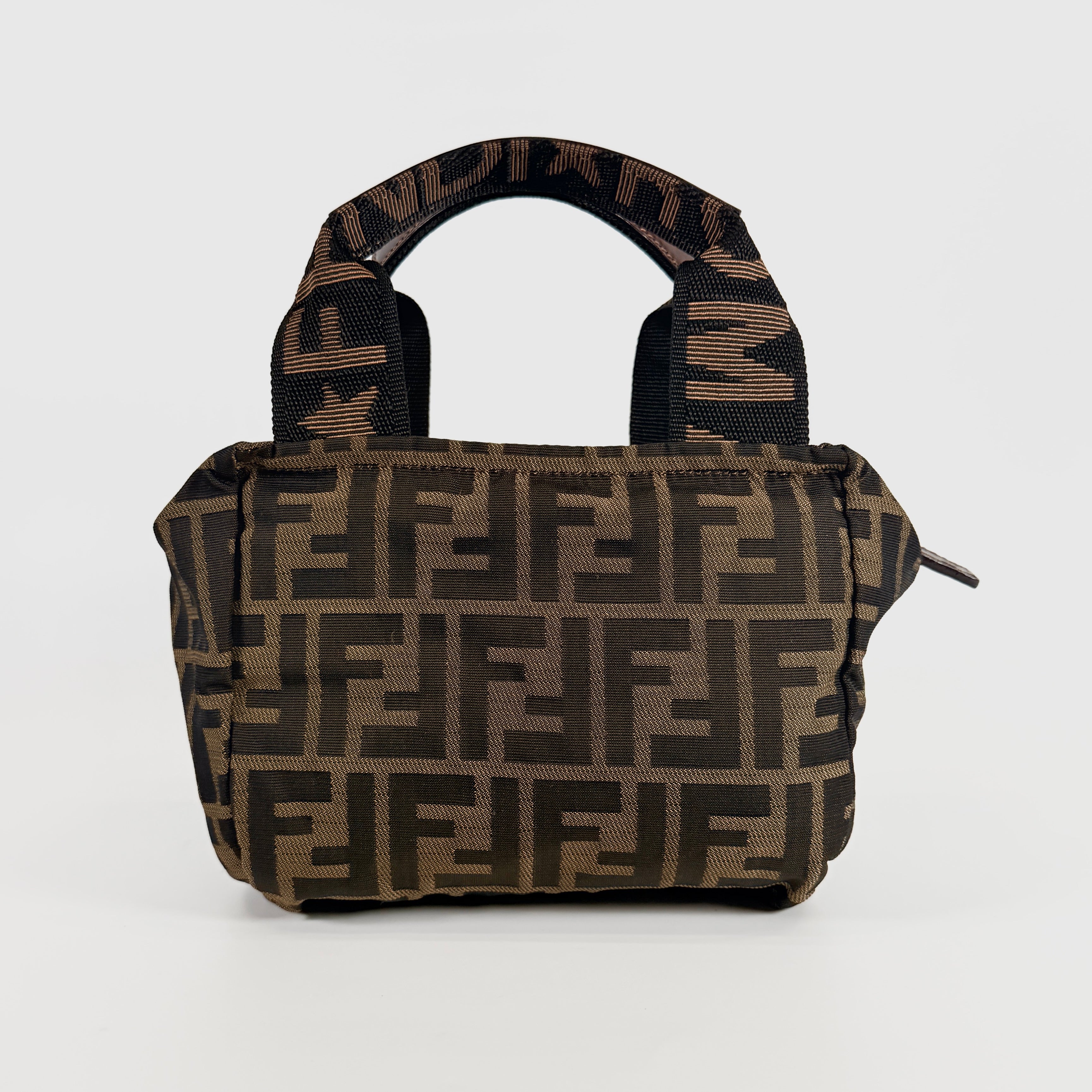 2607 secondhand FENDI Zucca mini hand bag