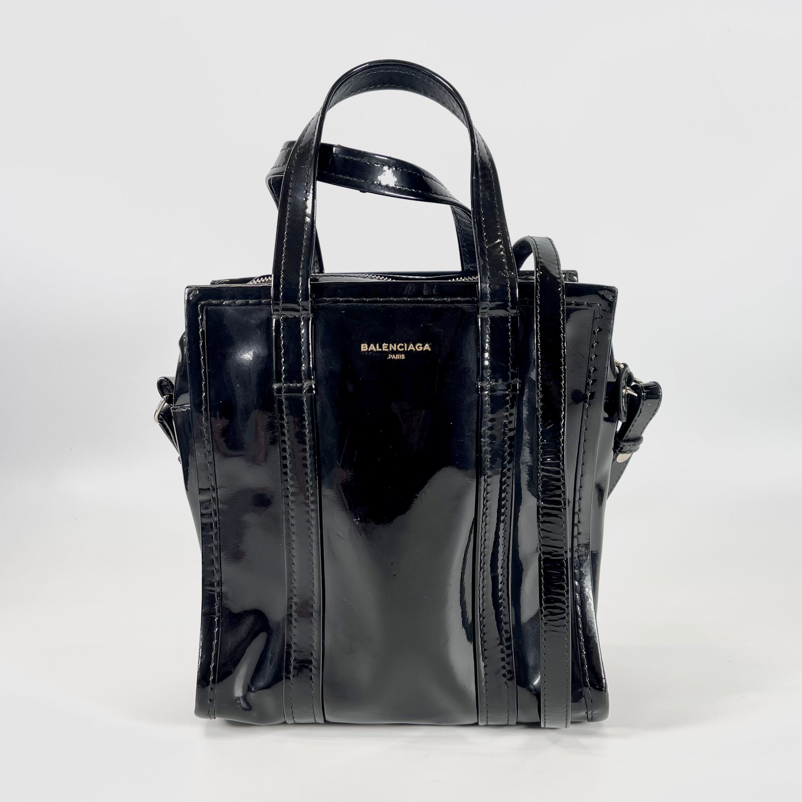 2601 secondhand BALENCIAGA 2WAY hand bag leather black