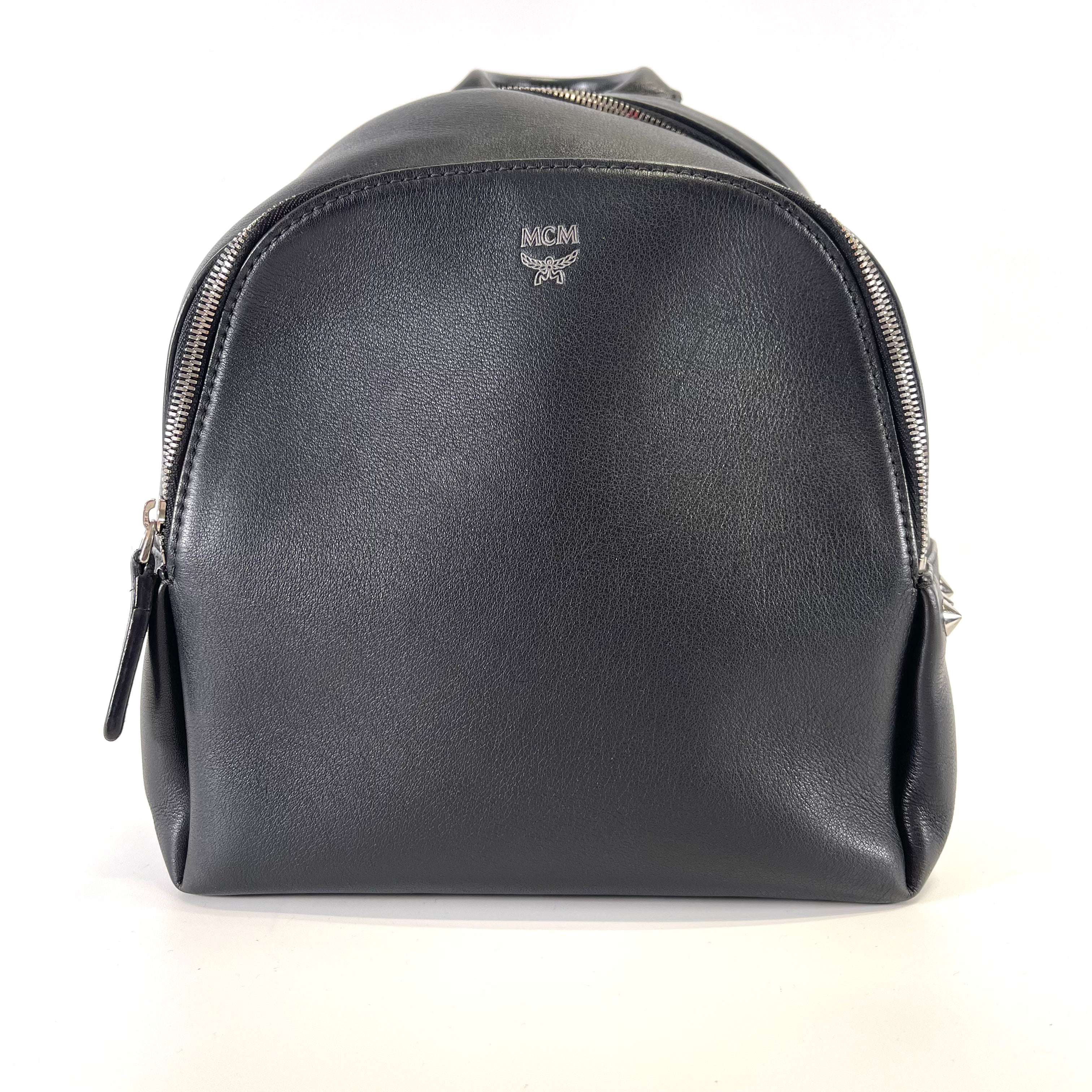 2512 secondhand  MCM leather backpack black Red