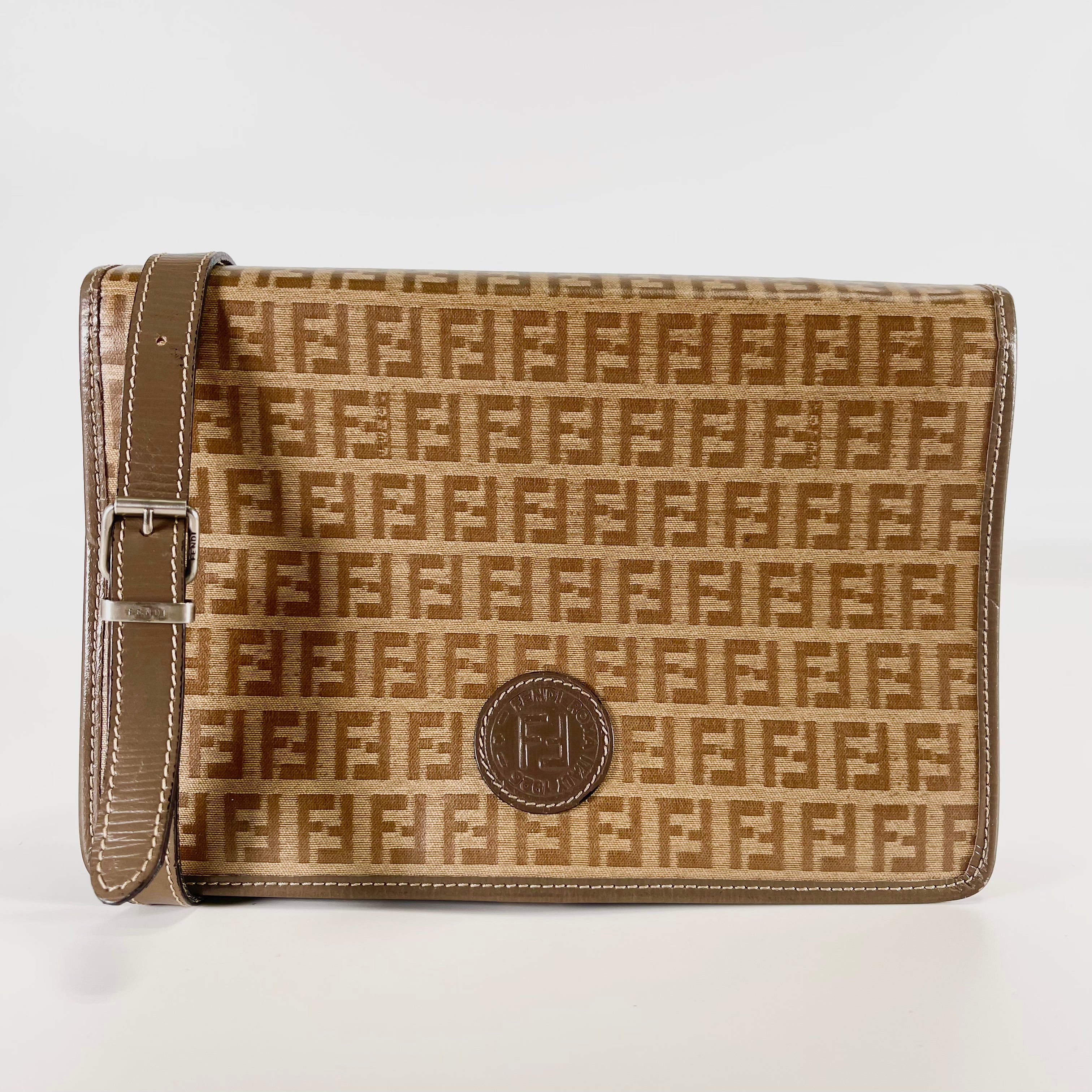 2603 secondhand FENDI Zucchino Pattern Shoulder bag / Crossbody Bag