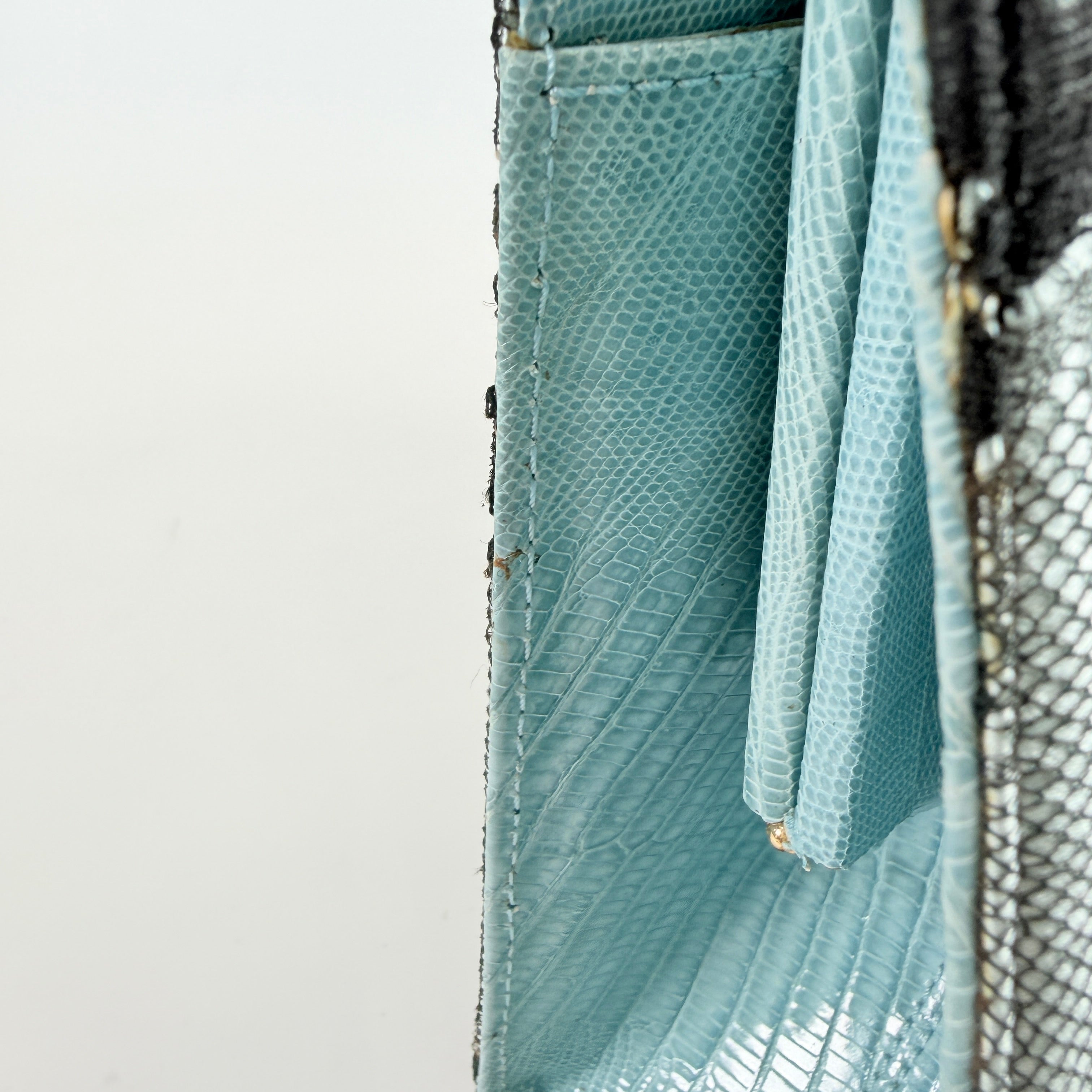 2608 secondhand VALENTINO Chain Shoulder Bag Lace Blue