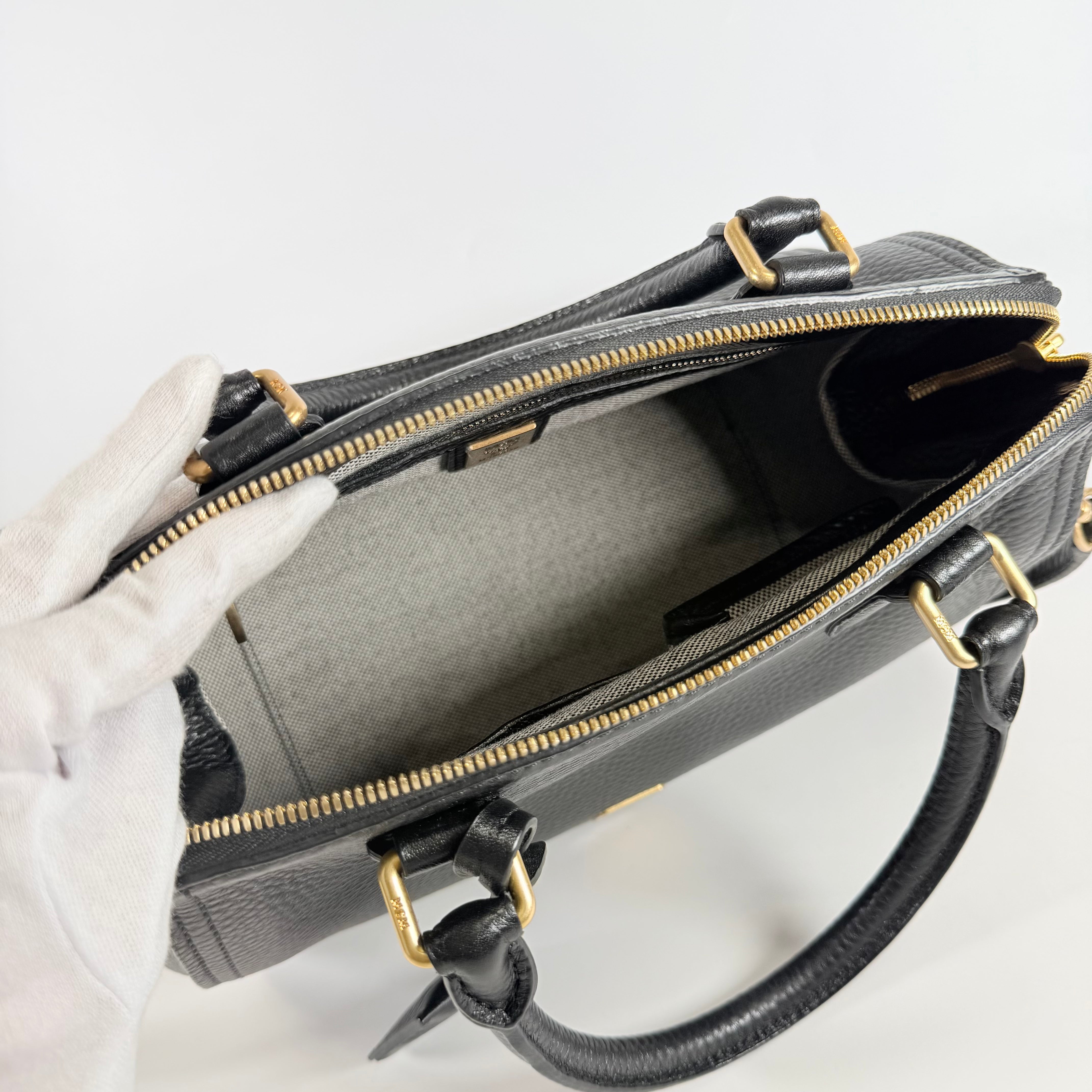 2608 secondhand MCM hand bag 2WAY hand bag black