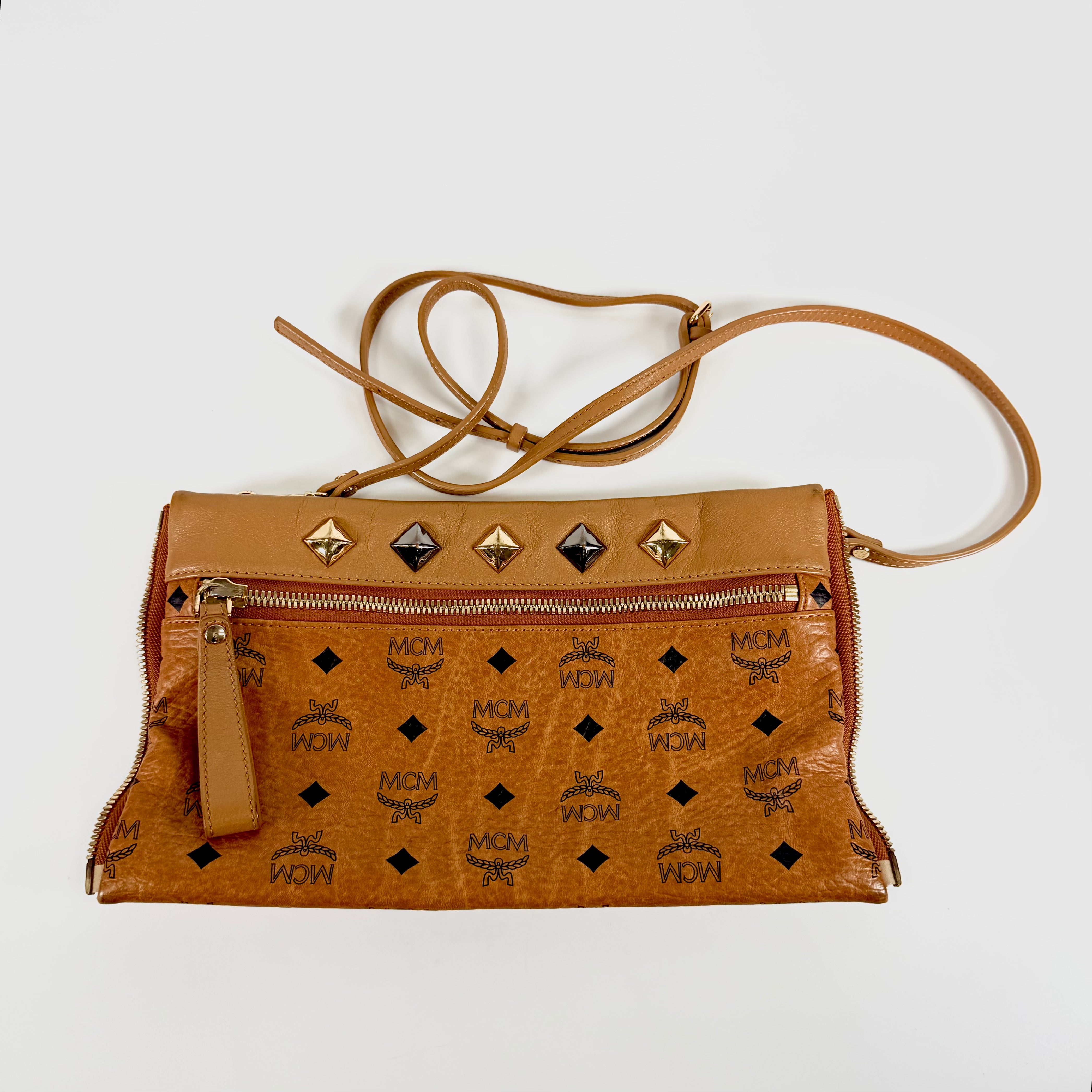 2607 secondhand MCM Visetos Pattern 2WAY backpack Brown leather