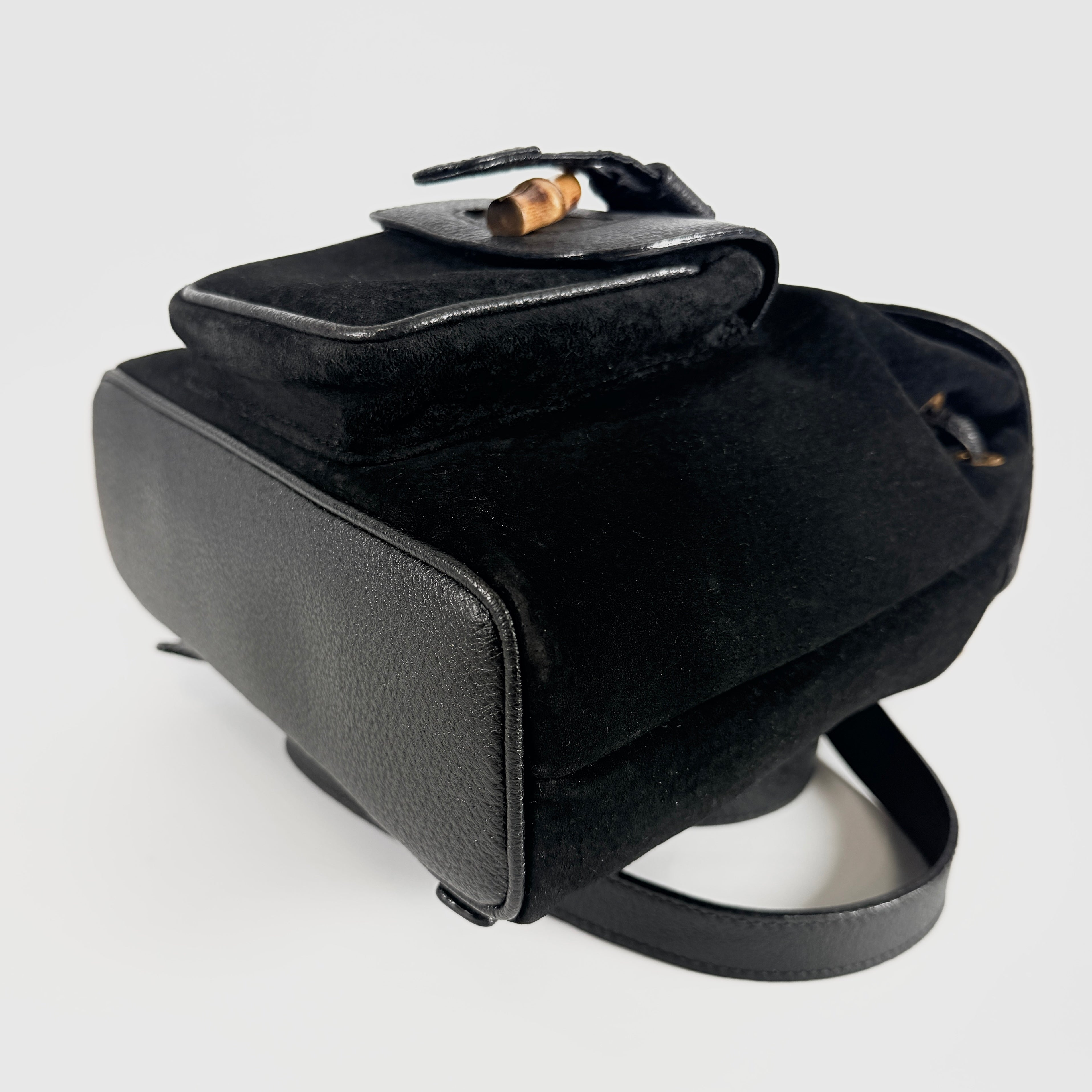 2606 Secondhand Gucci Bamboo Suede & Leather Backpack Bag