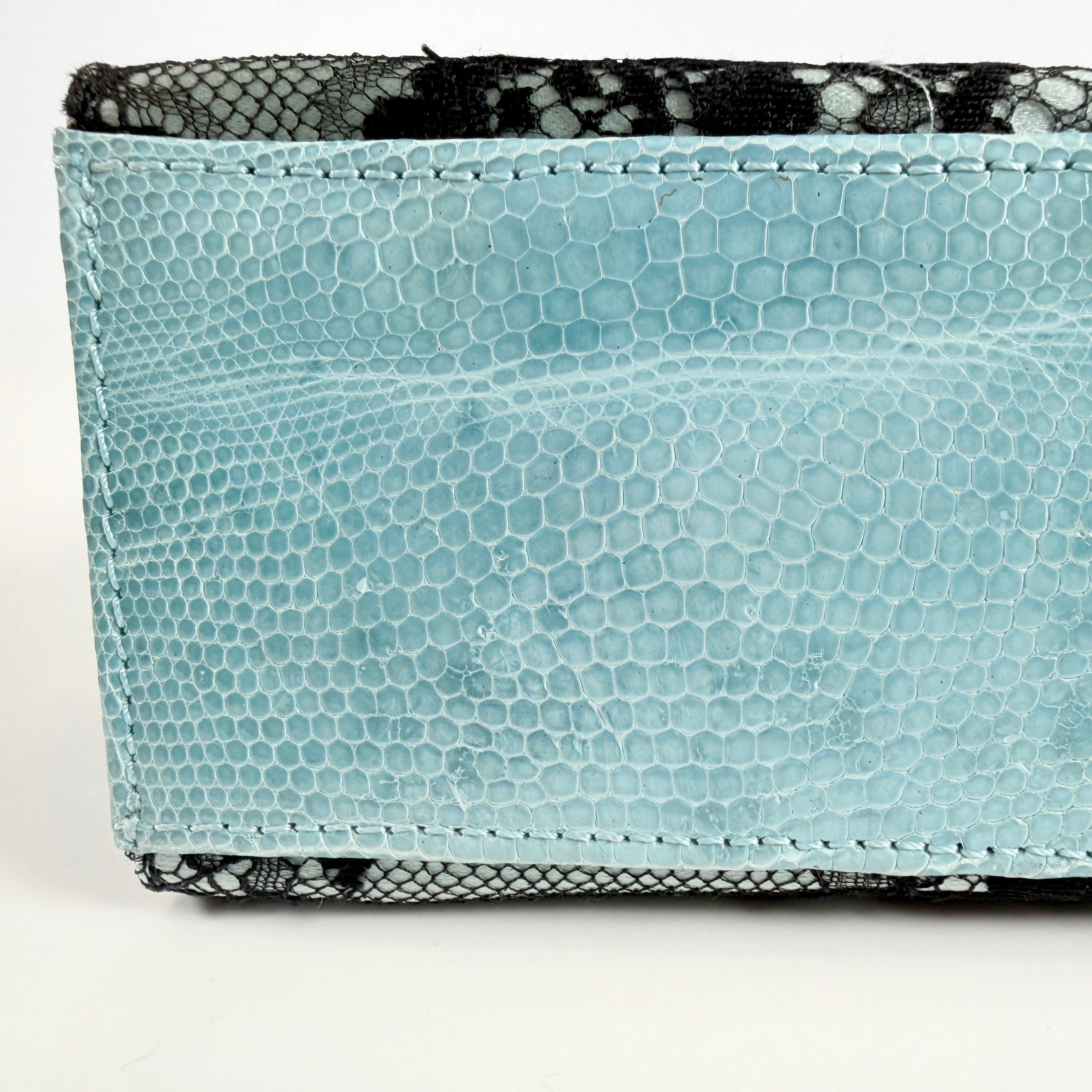 2608 secondhand VALENTINO Chain Shoulder Bag Lace Blue