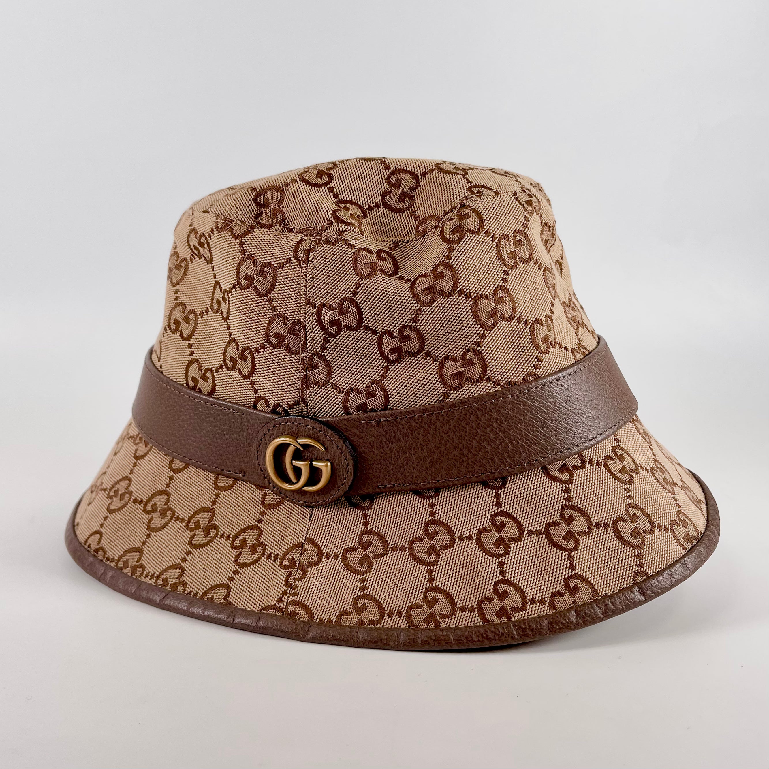 2602 secondhand GUCCI 576587 4HG62 GG hat M cotton × polyester beige