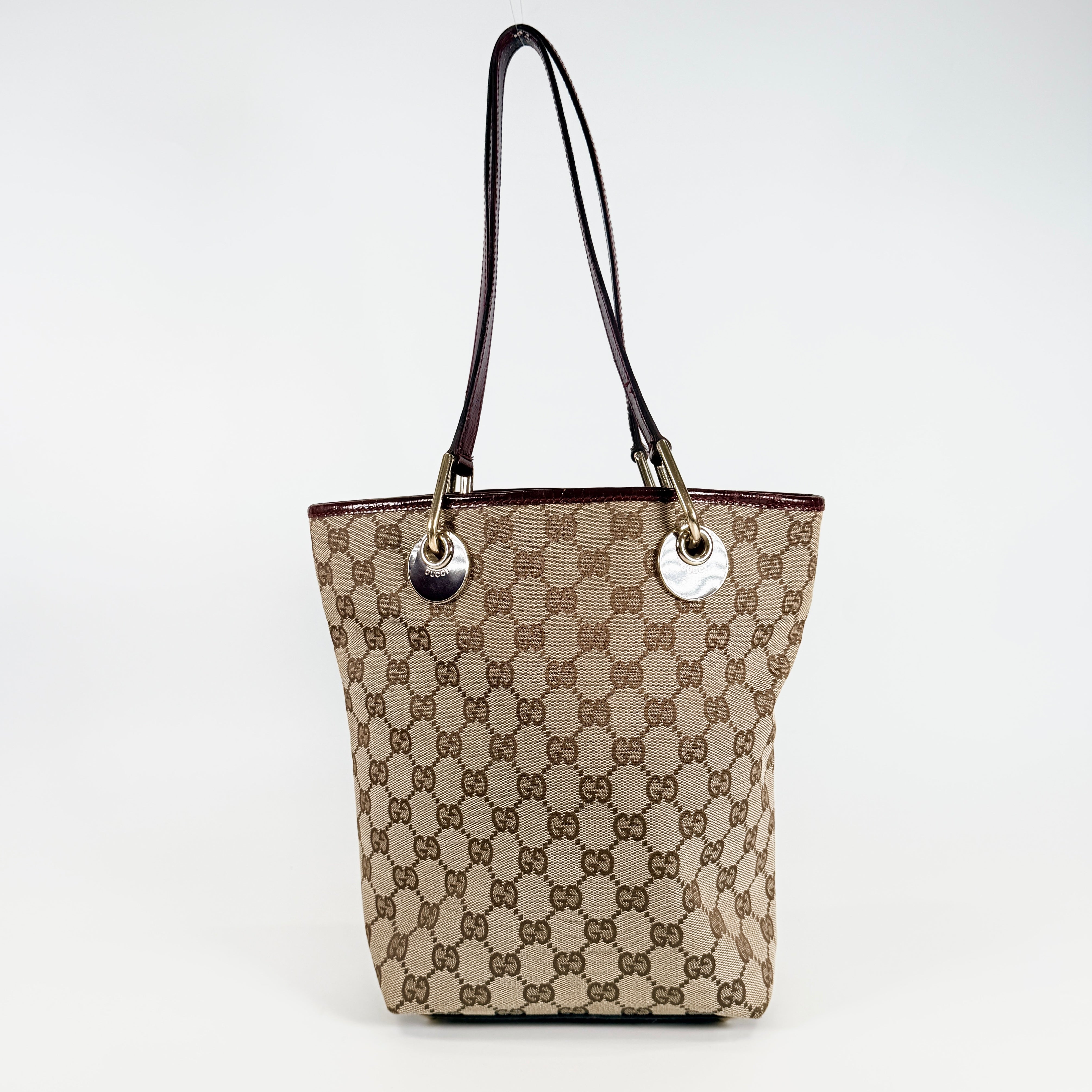 2606 secondhand GUCCI GG canvas Tote Bag beige