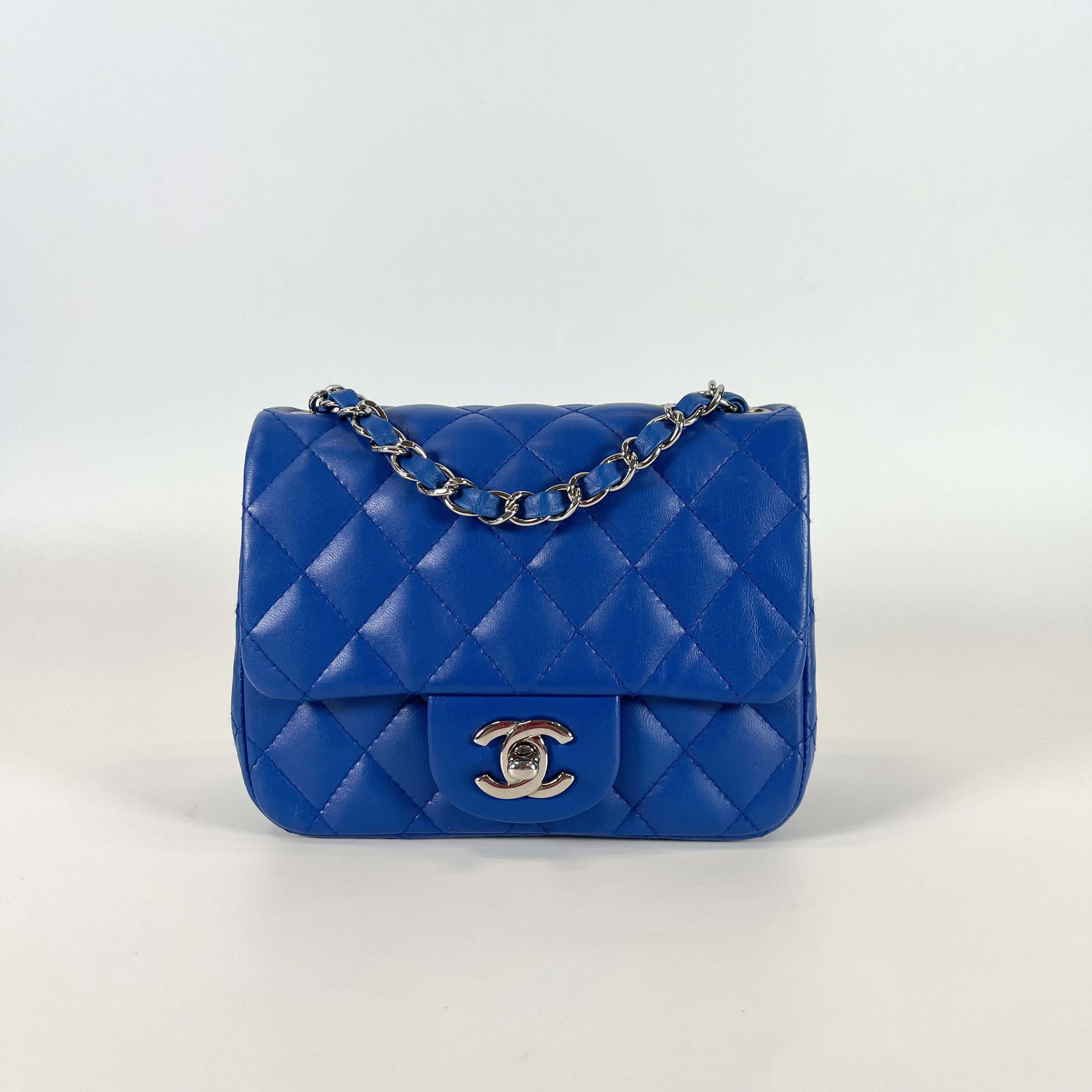 2601 secondhand CHANEL Matelasse Chain Shoulder bag blue GD? Rum skin