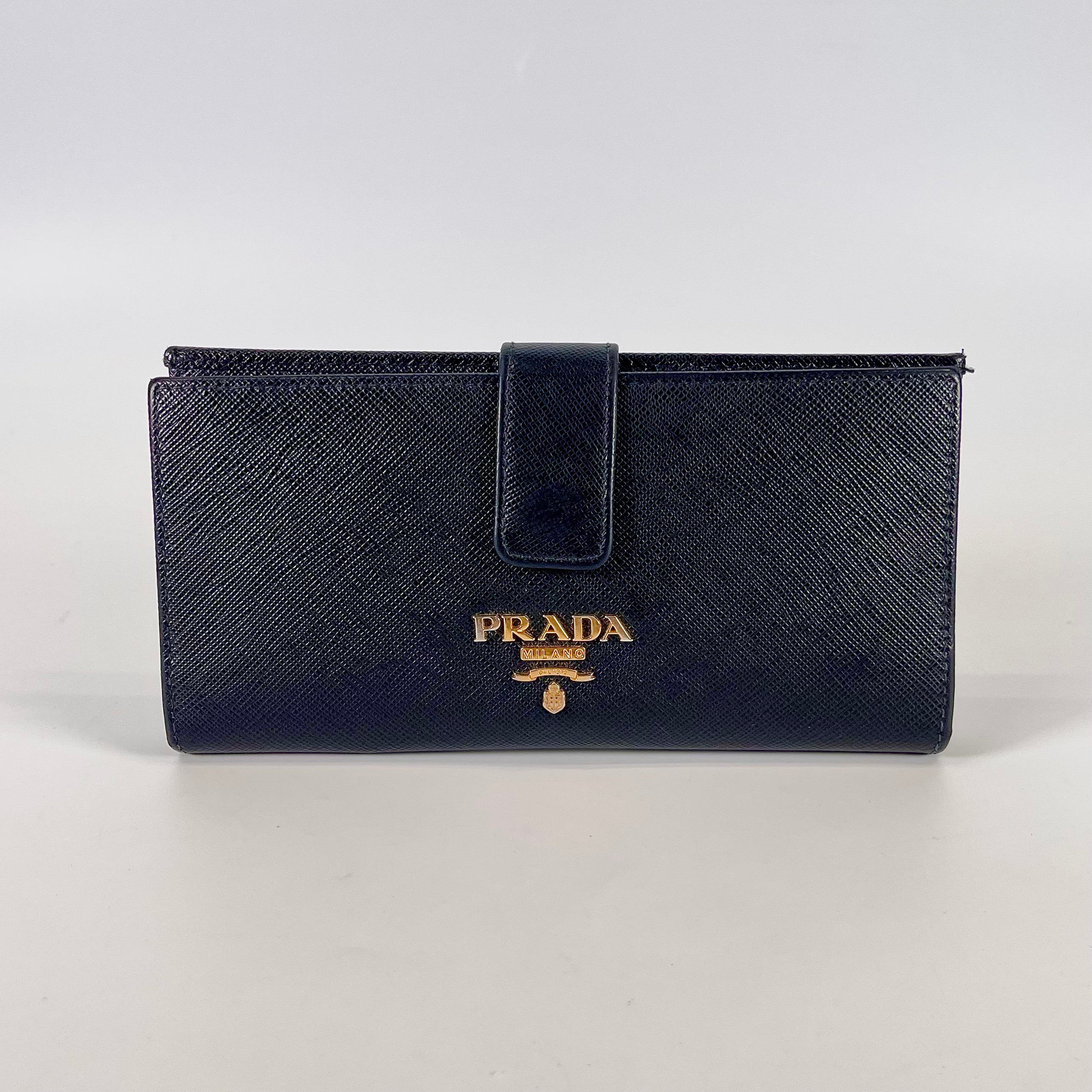 2511 PRADA Prada Saffiano Long Wallet Black