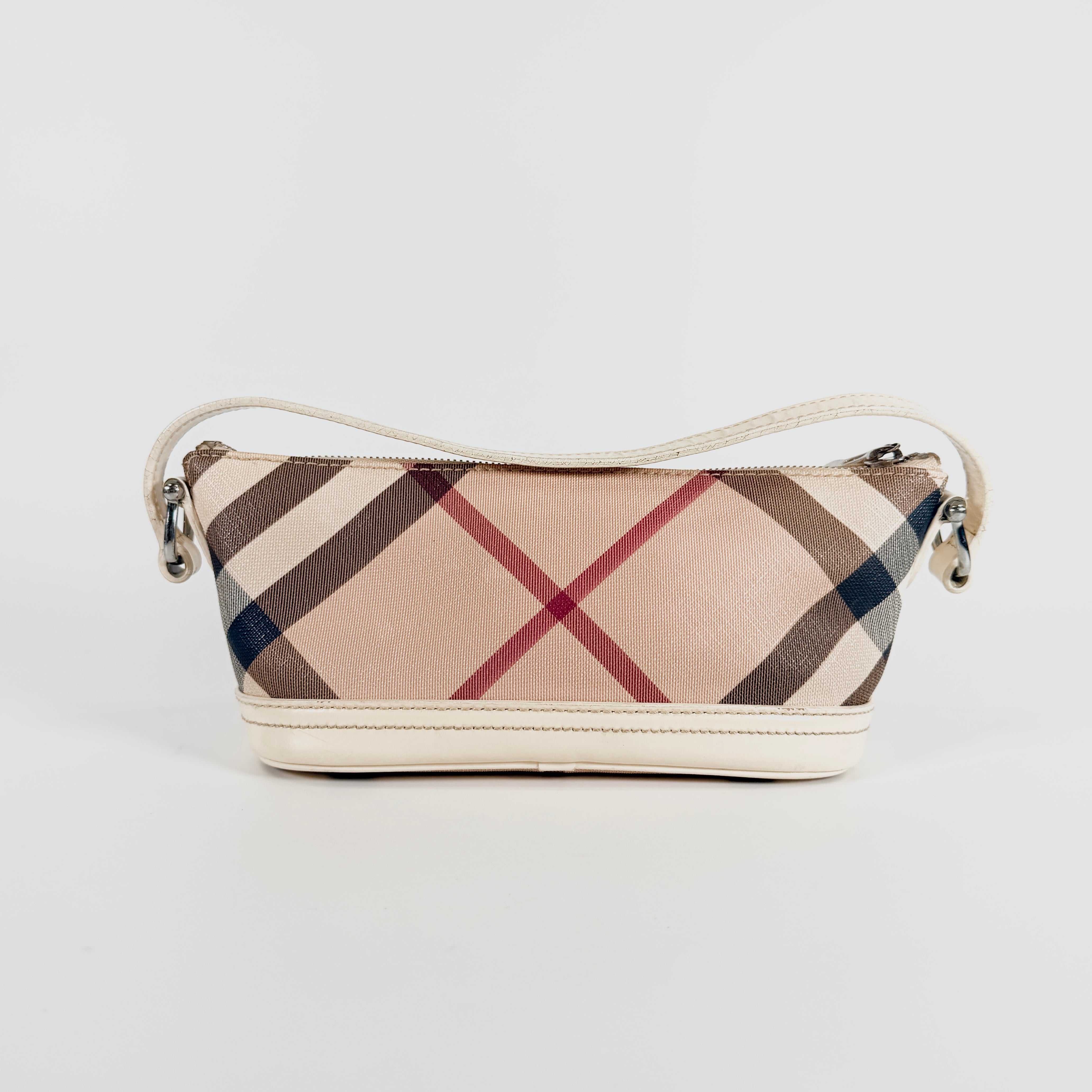 2606 secondhand BURBERRY check hand bag