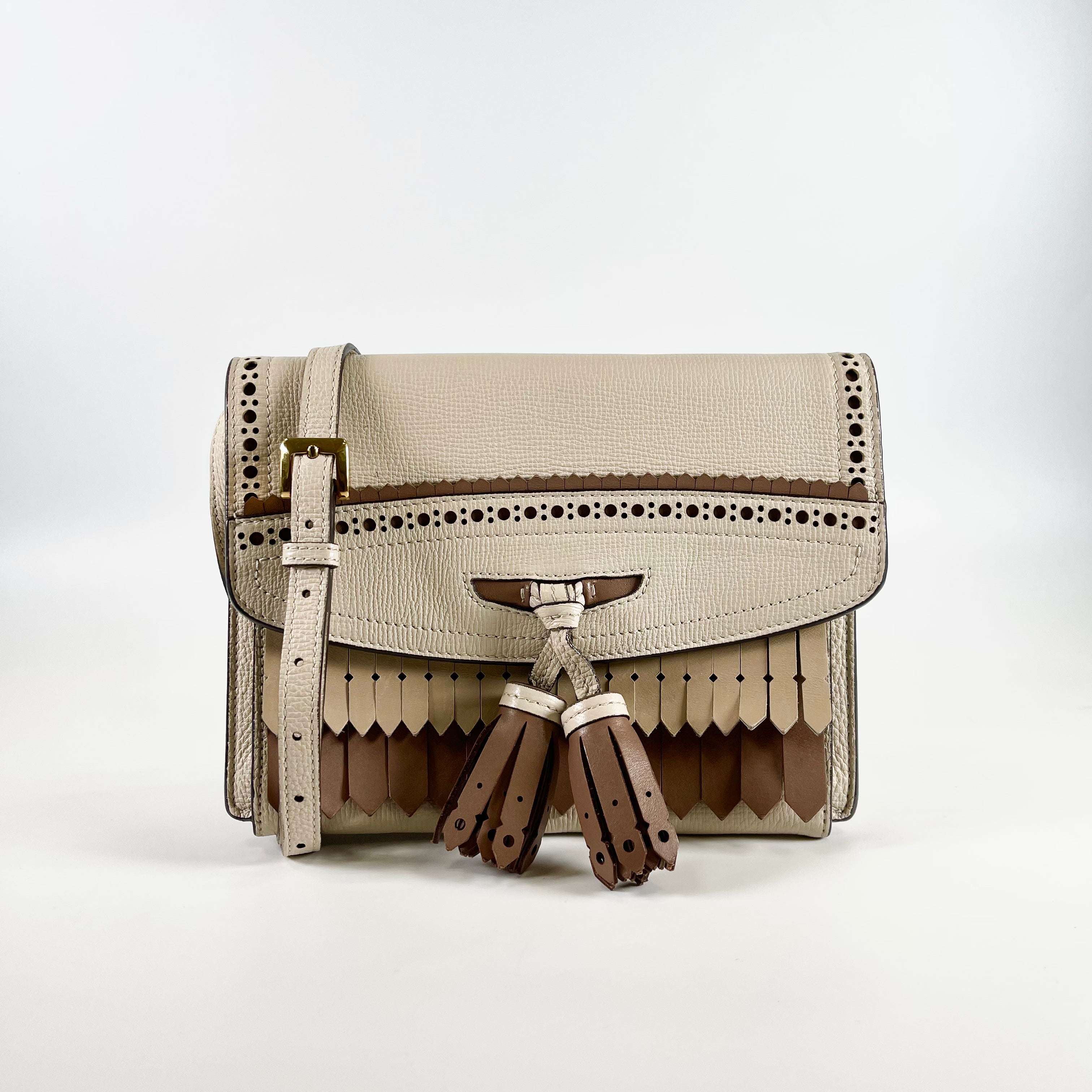 2602 secondhand BURBERRY fringe Shoulder bag