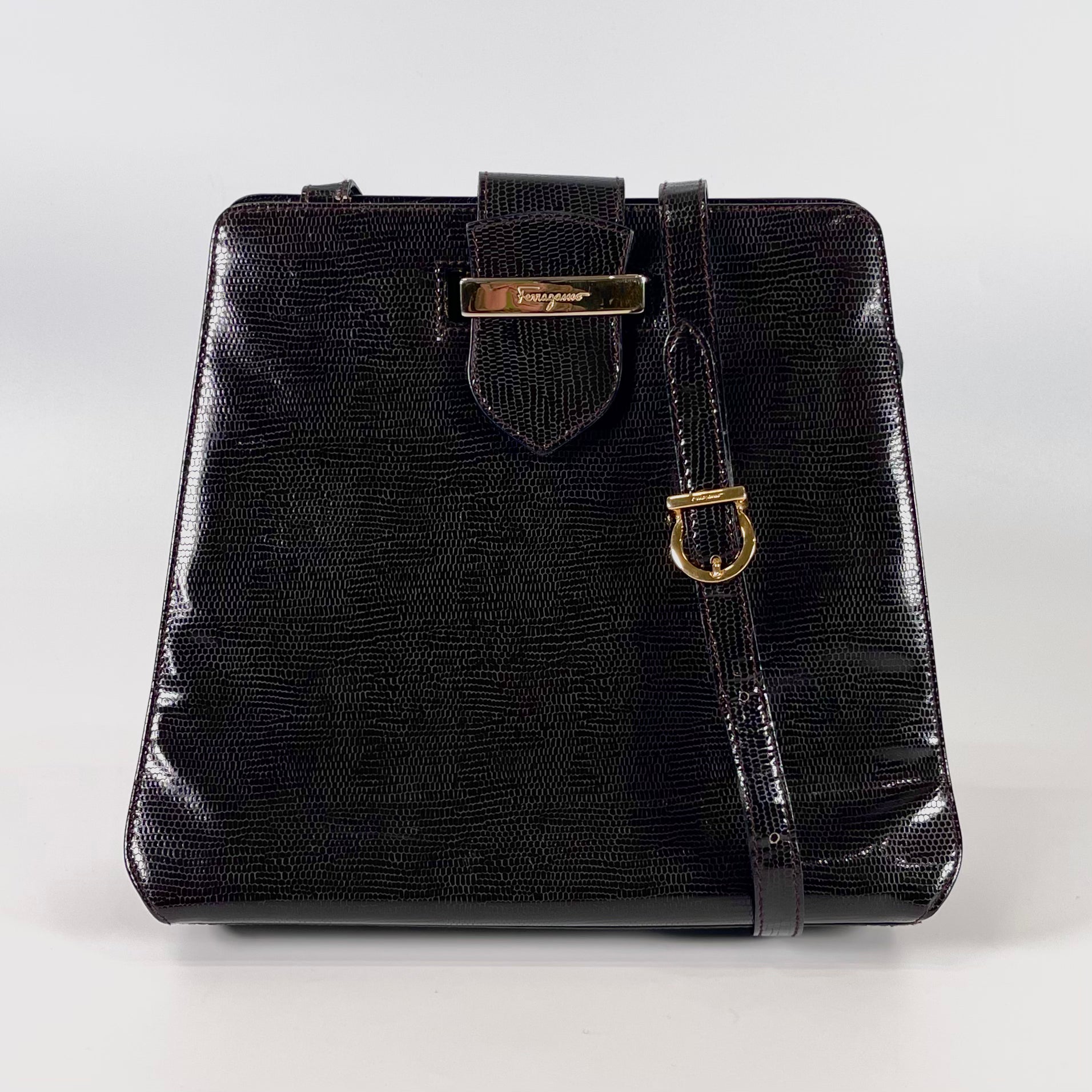 2512 secondhand  Ferragamo Lizard Shoulder bag
