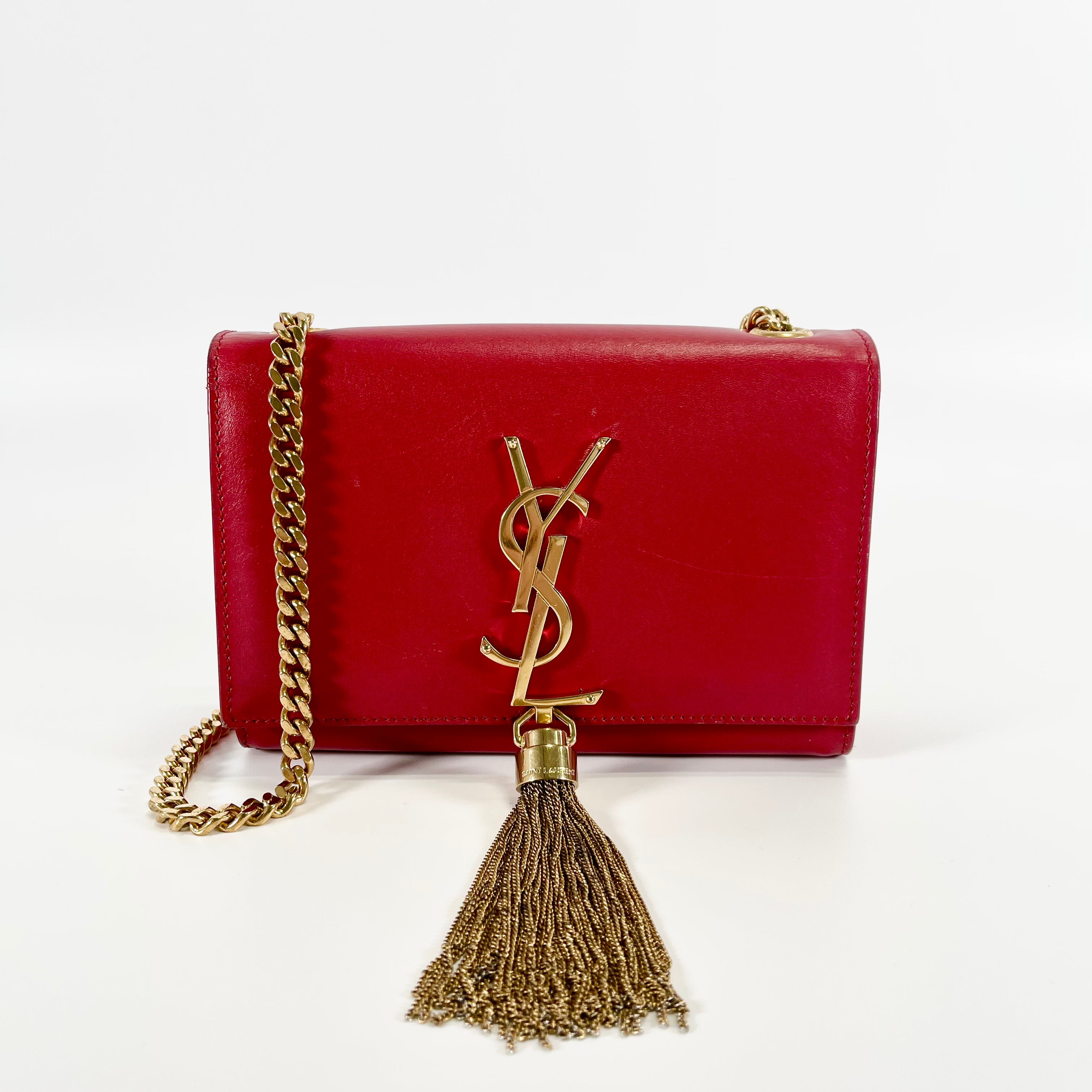 2602 secondhand SAINTLAURENT calf Kate gold  shoulder bag
