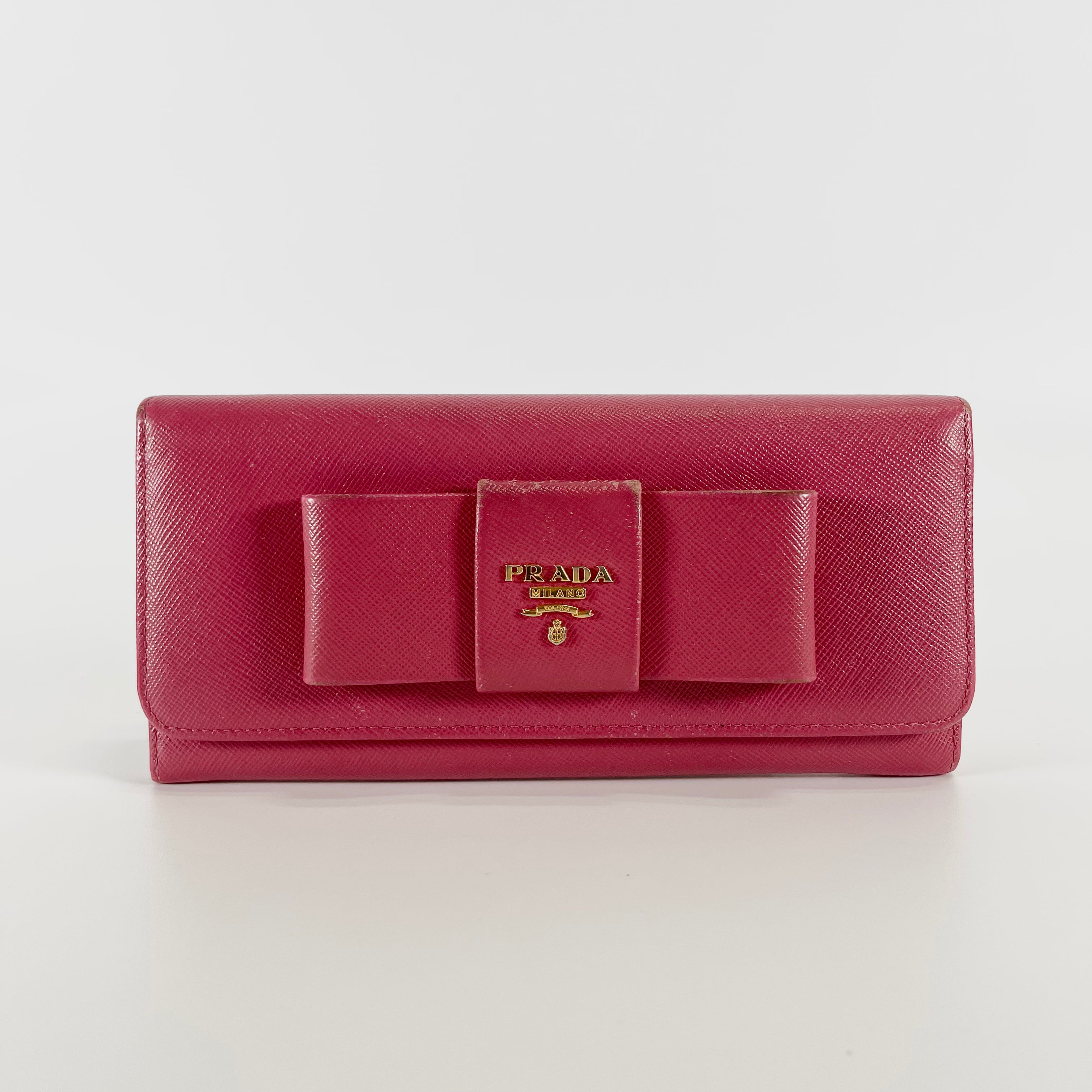 2602 secondhand PRADA wallet pink