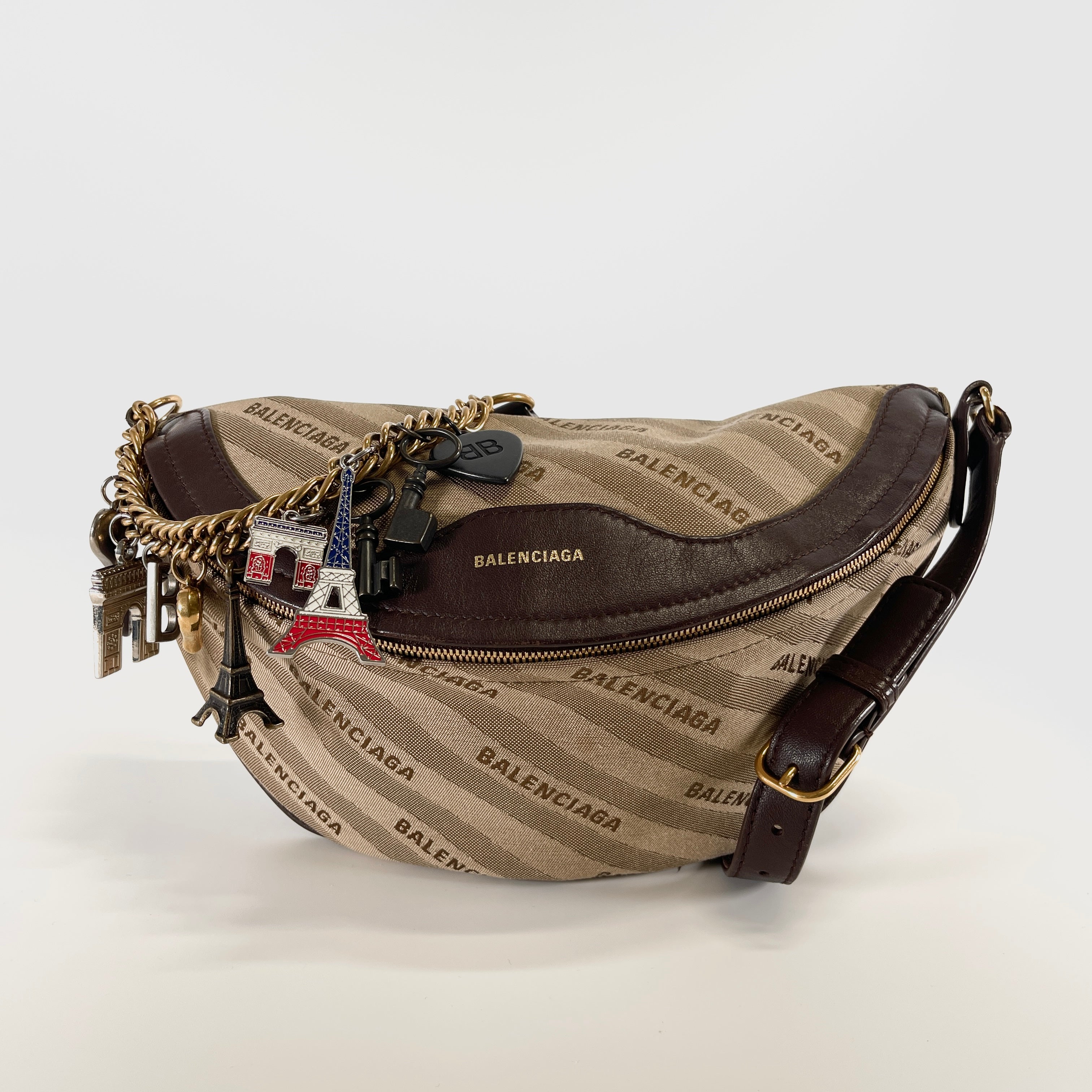 2604 secondhand BALENCIAGA bag 551550/ beige / canvas leather Product : drawstring dust bag
