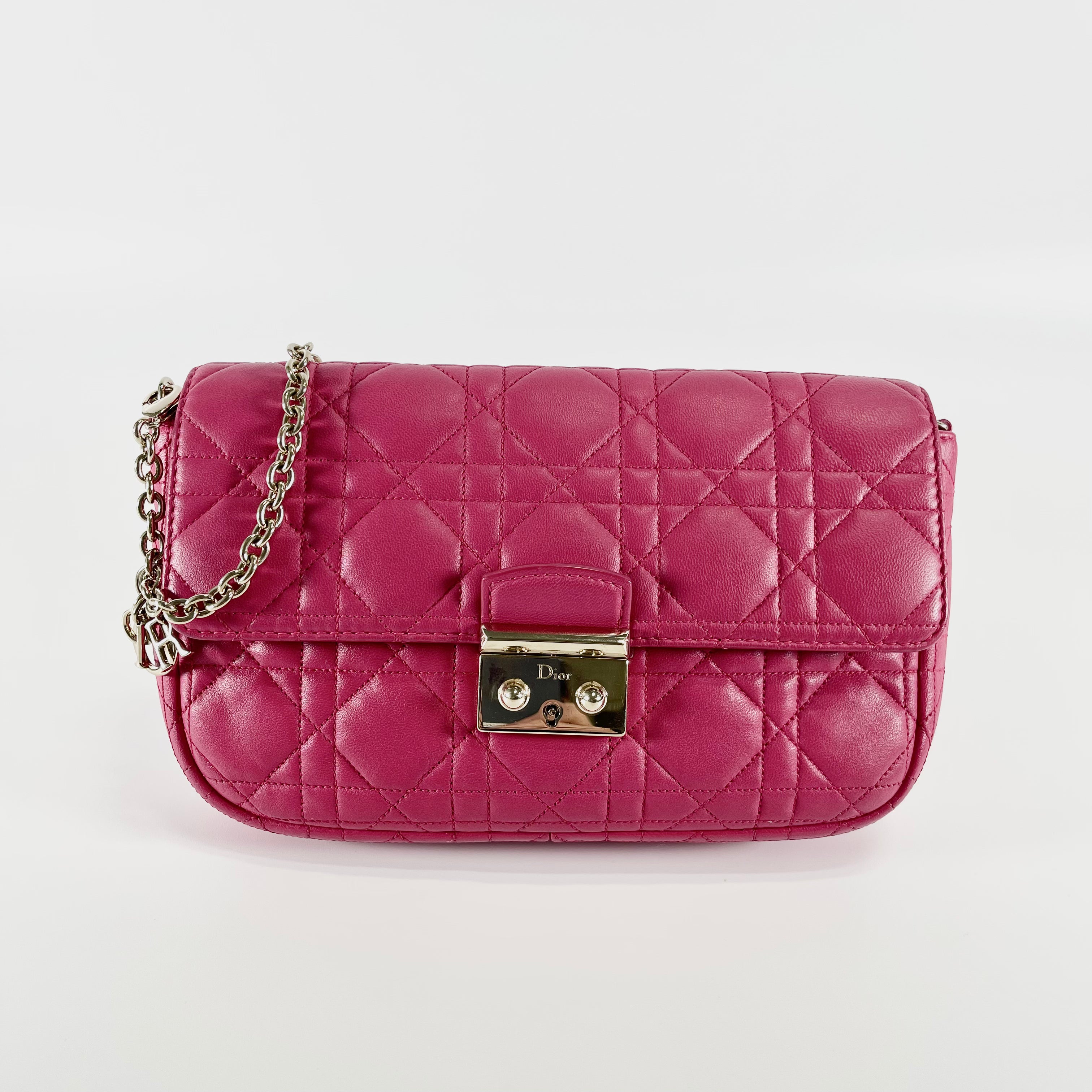 2602 secondhand CD brand bag leather pink strap