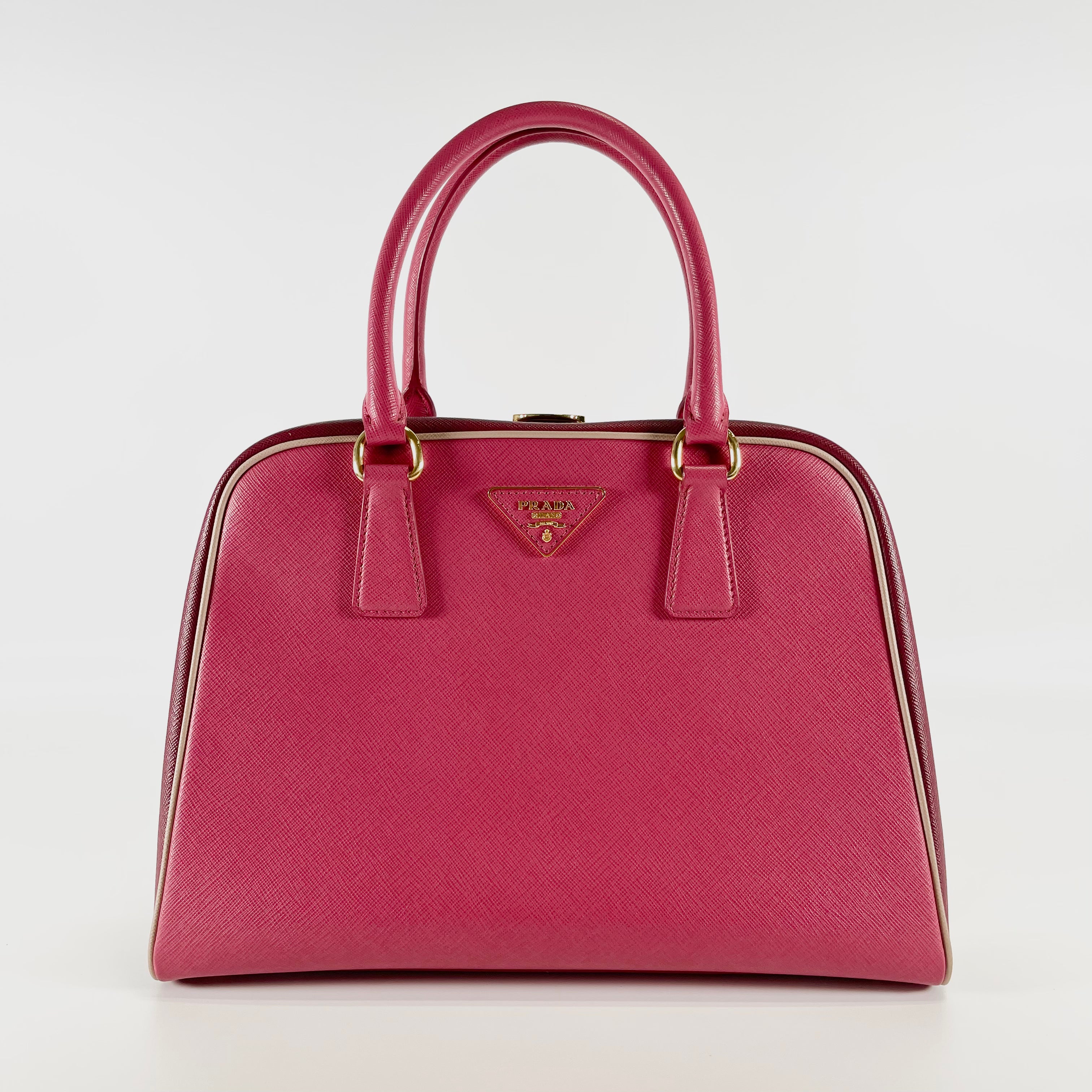 2602 secondhand PRADA brand bag BL0808 SAFFIANO LUX hand pink