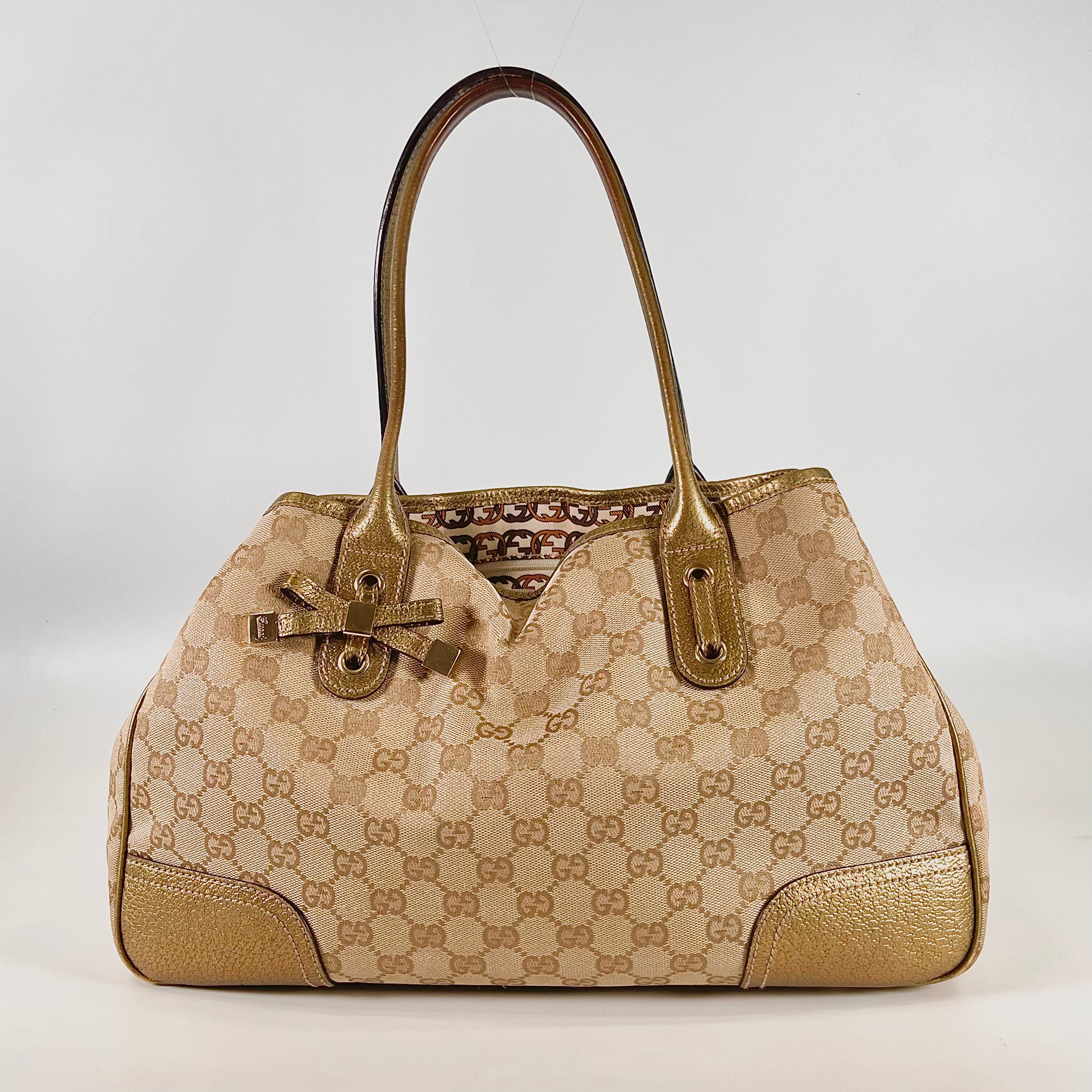 2601 secondhand GUCCI hand bag canvas Brown