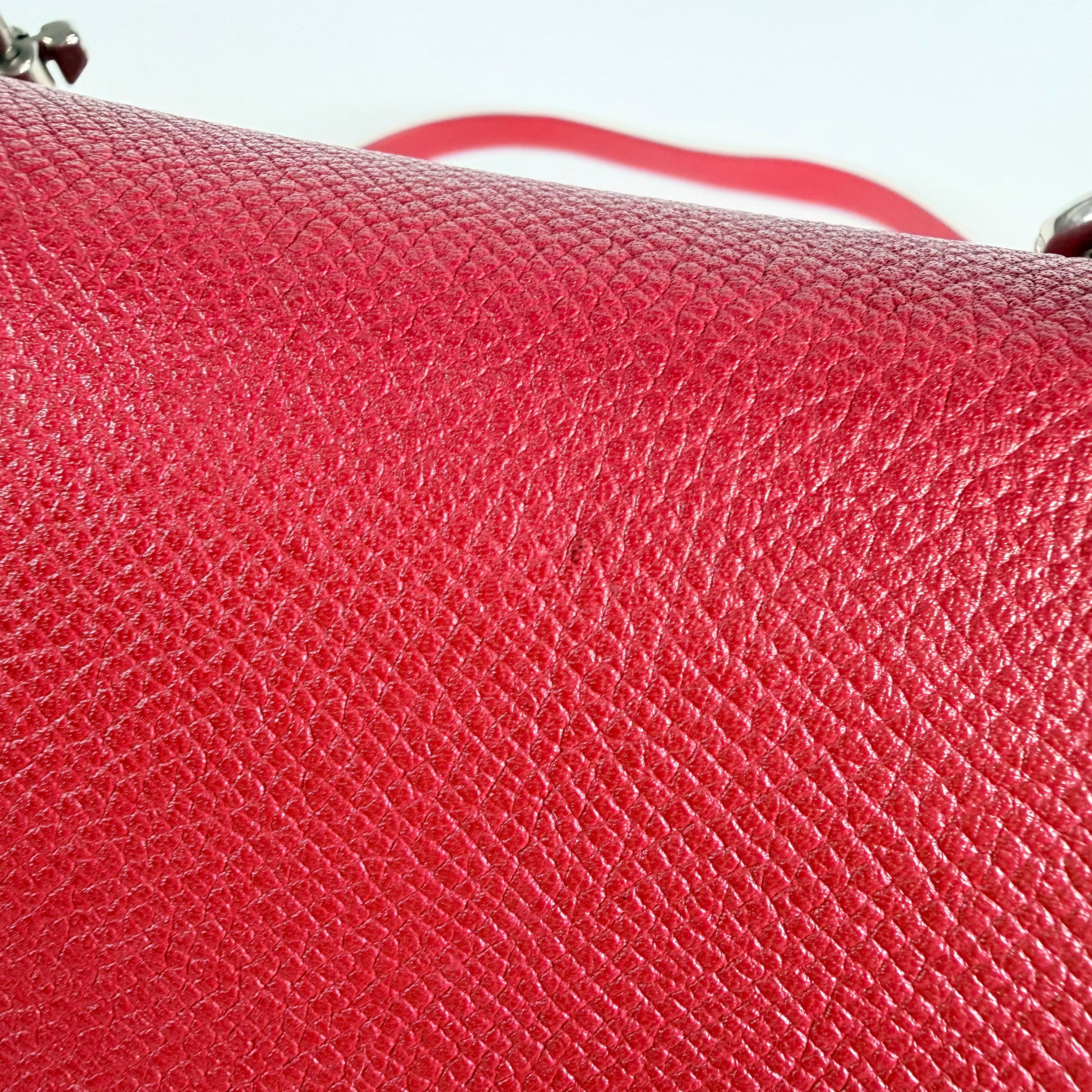 2608 secondhand CELINE belt back 2WAY Red leather