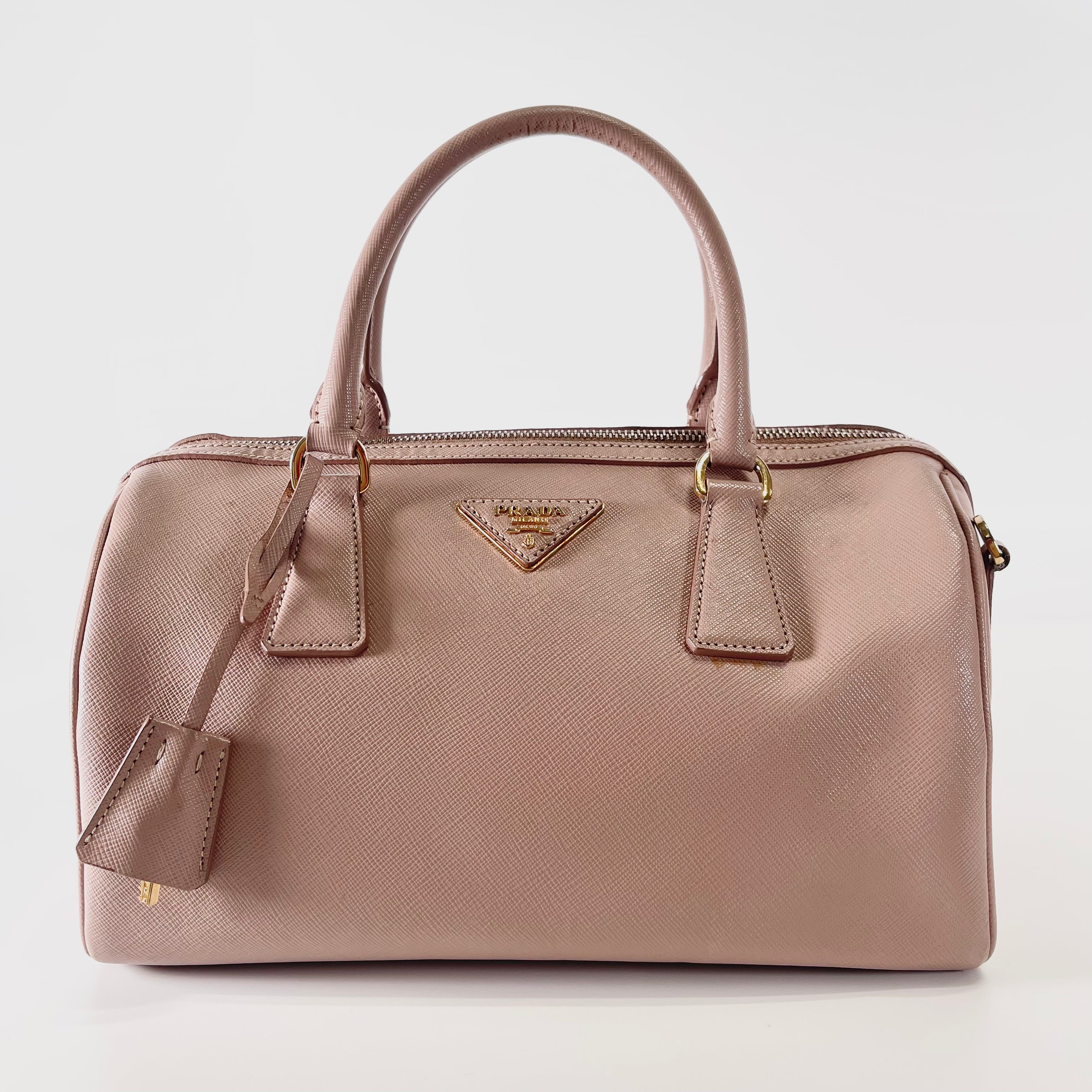 2603 secondhand PRADA Saffiano 2WAY hand bag pink PVC