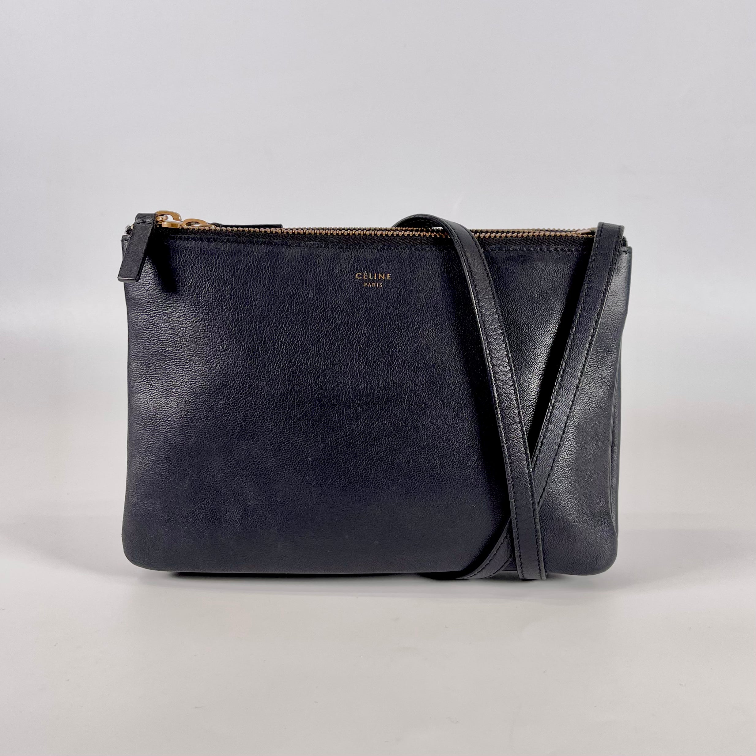 2601 secondhand CELINE trio Small leather Navy