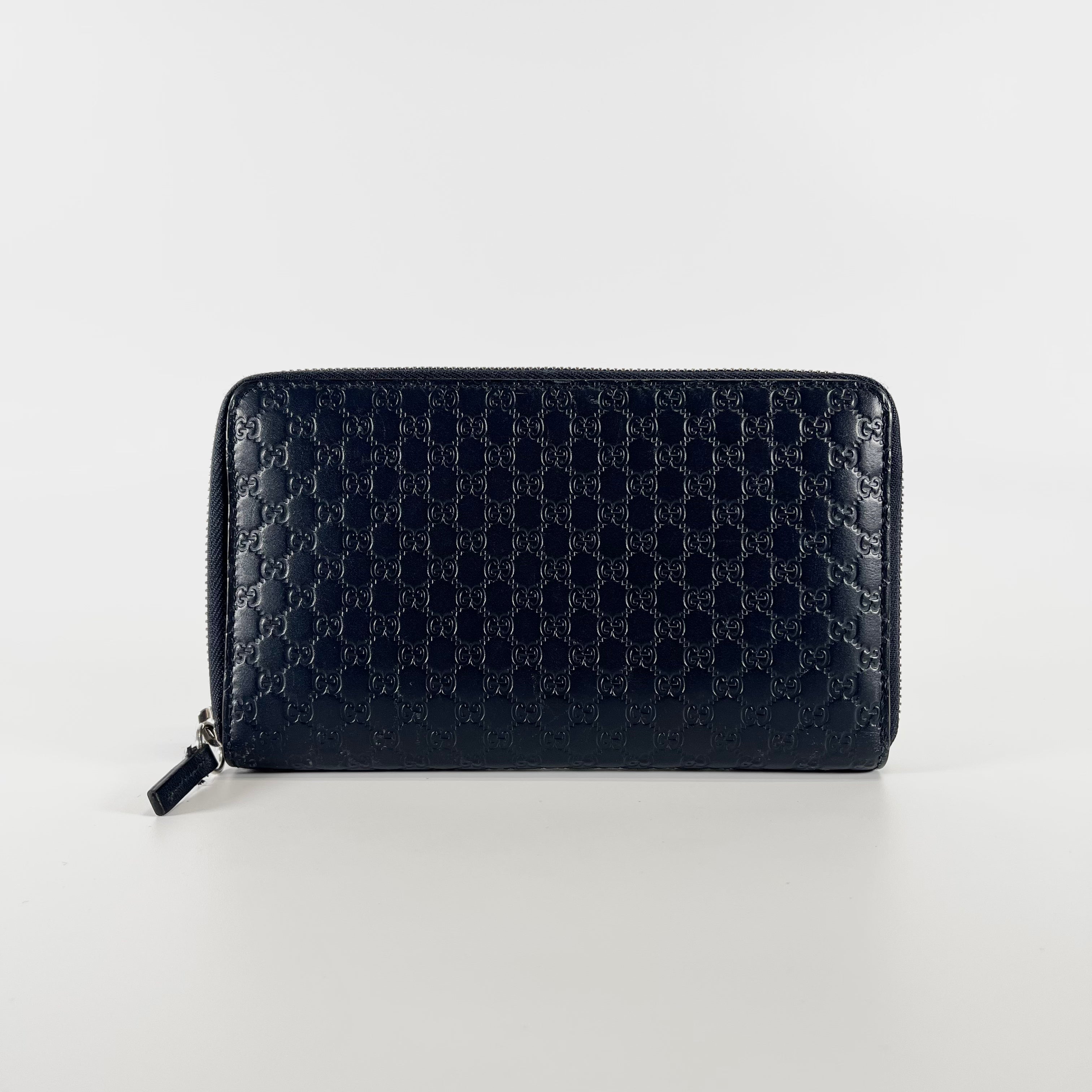 2602 secondhand GUCCI Micro Guccissima round fastener Long wallet