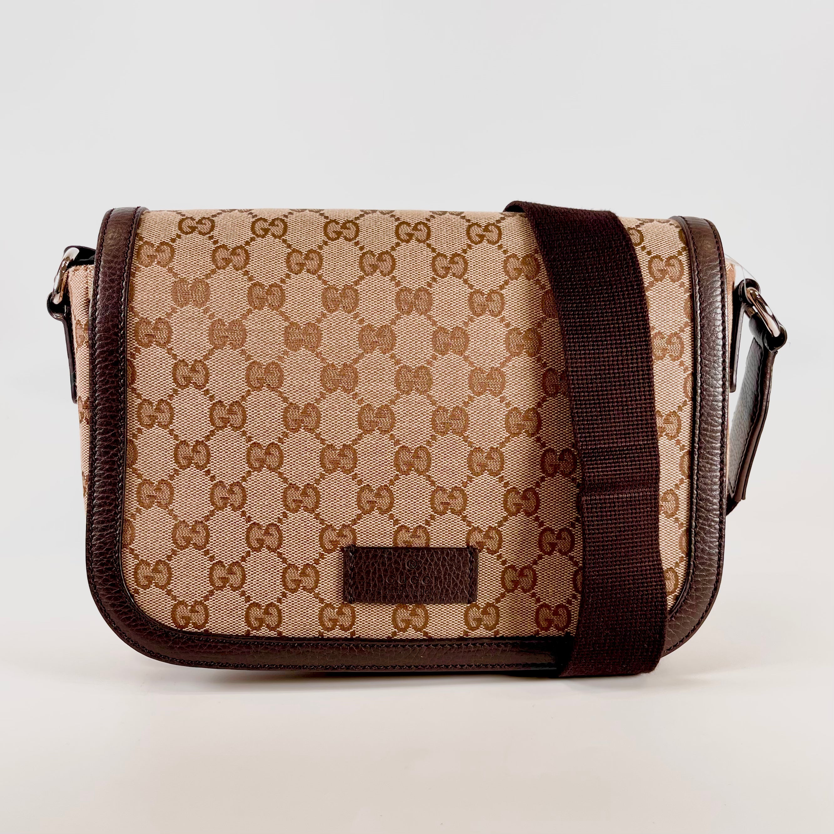 2601 GUCCI GG canvas canvas x leather Shoulder bag beige Brown 449172