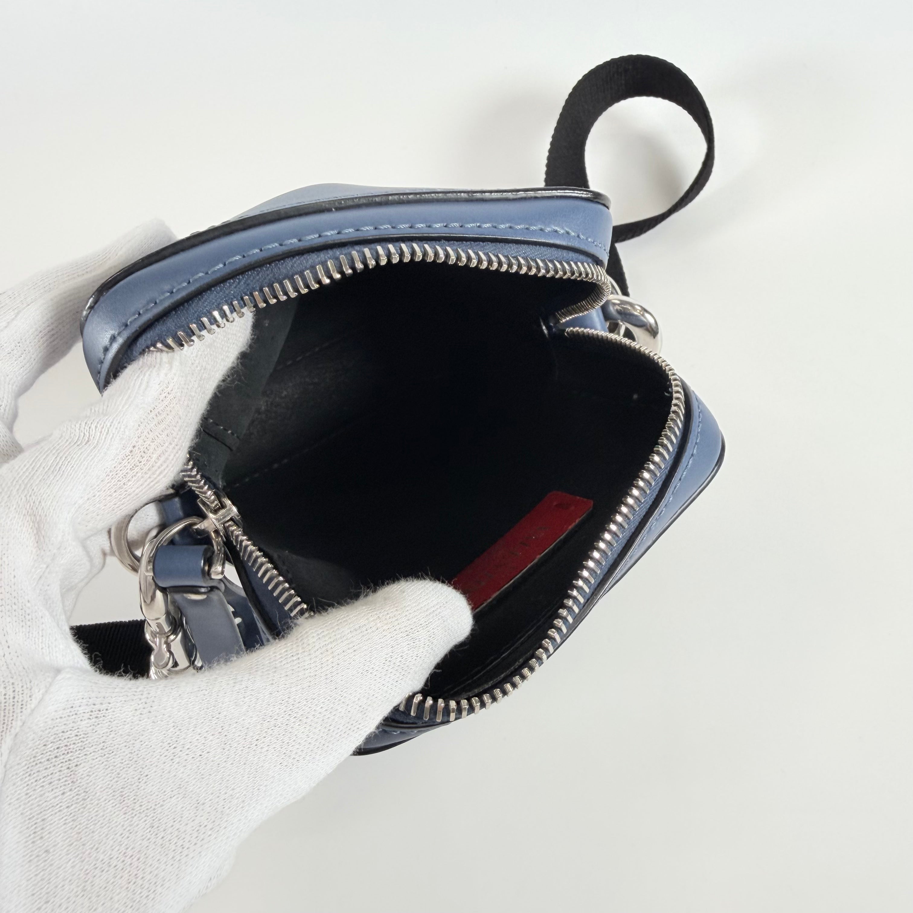 2608 secondhand VALENTINO Garavani VLTN leather Shoulder bag blue