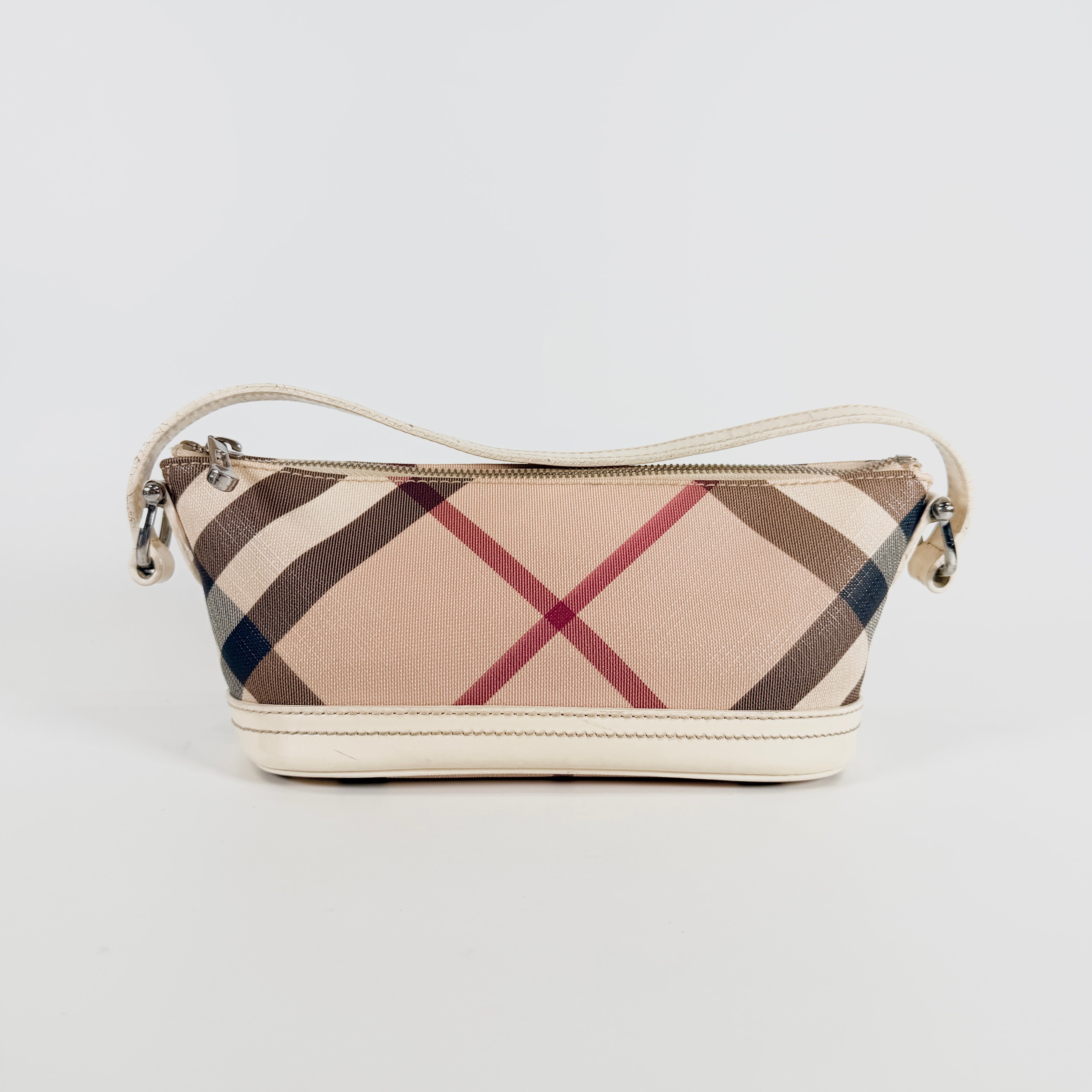 2606 secondhand BURBERRY check hand bag