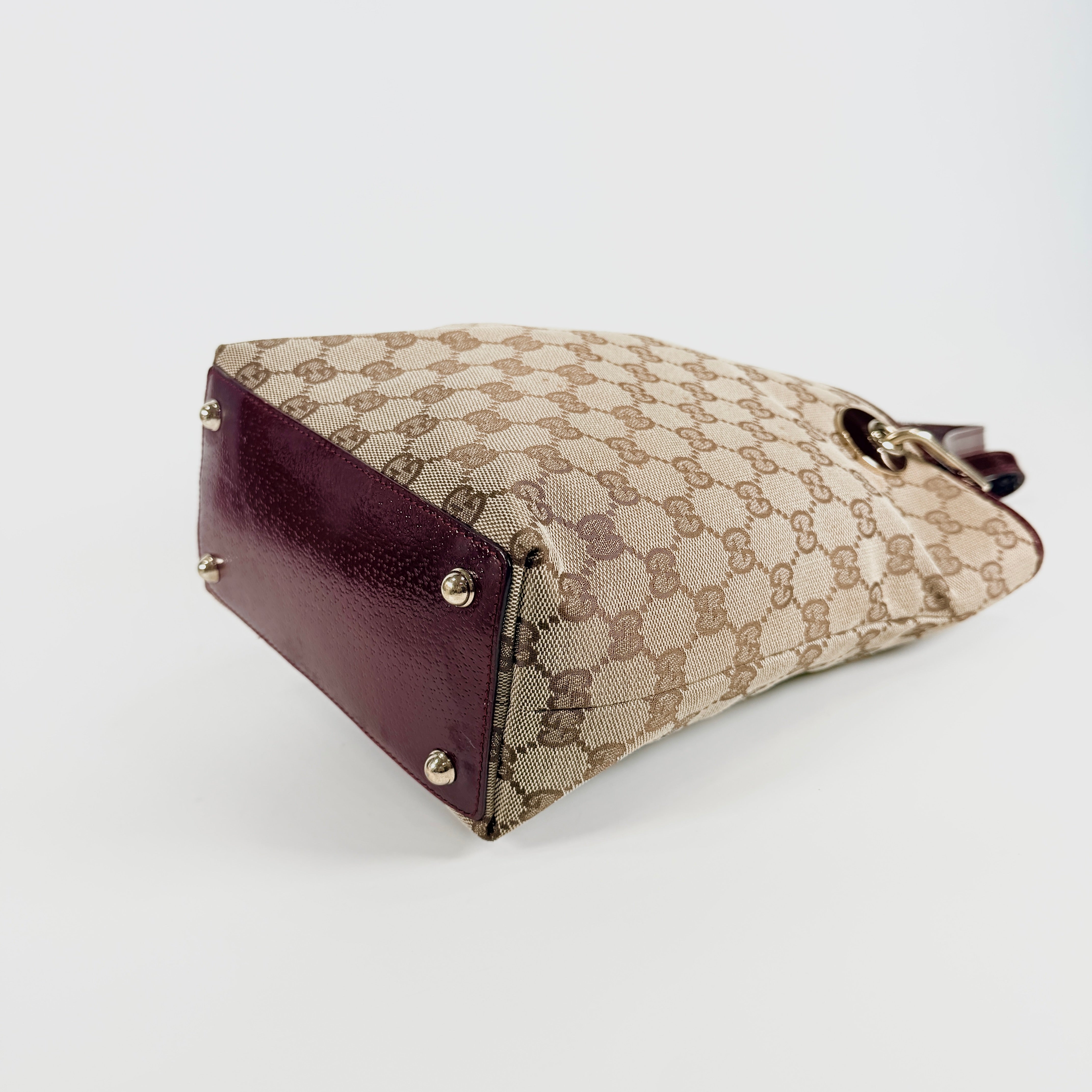 2606 secondhand GUCCI GG canvas Tote Bag beige