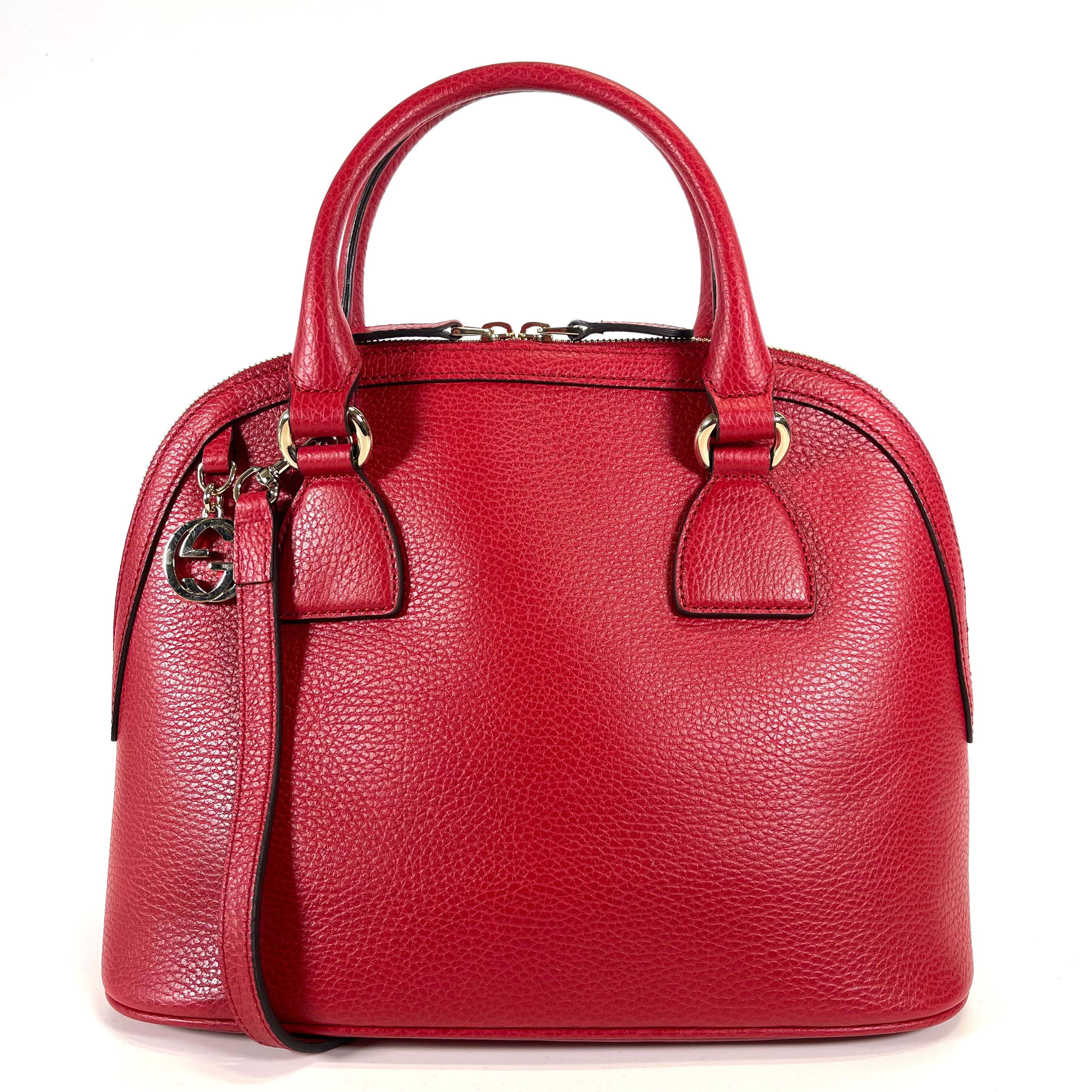 2509 GUCCI New 2-Way Handbag in Gold Leather and Red