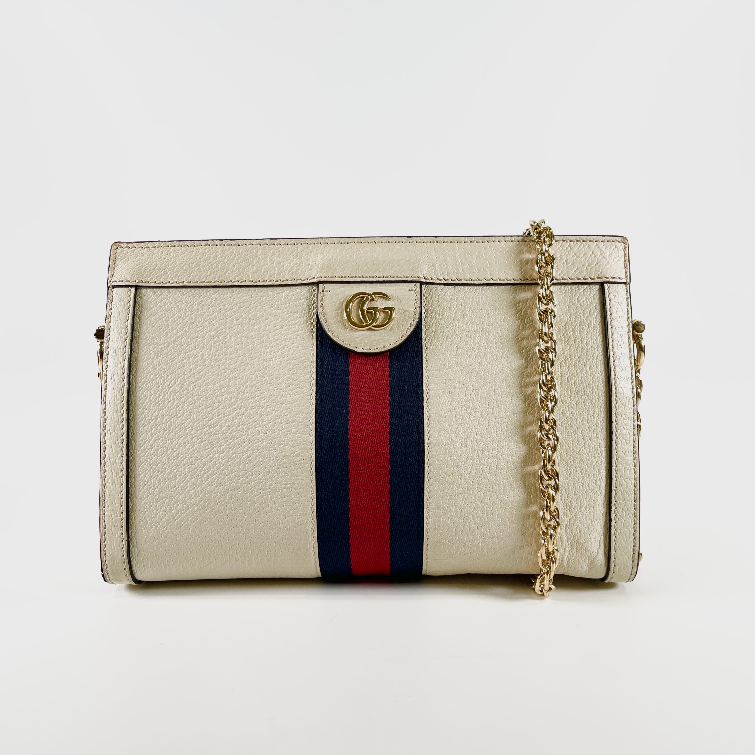2602 secondhand GUCCI GG Marmont Chain Shoulder Bag Sherry line ivory leather
