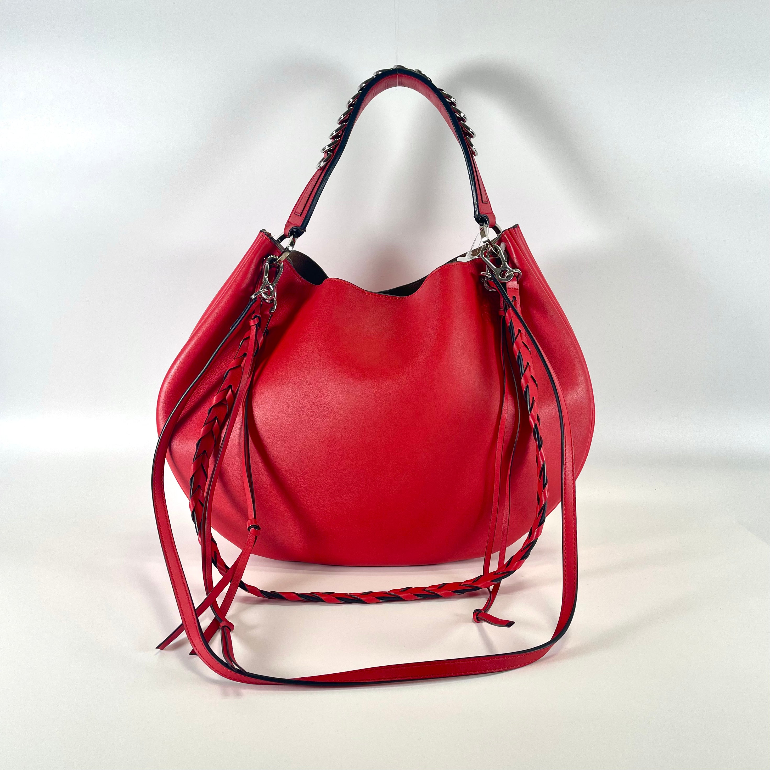 2510 LOEWE Anagram Fortune Hobo Leather 2-Way Shoulder Bag in Red