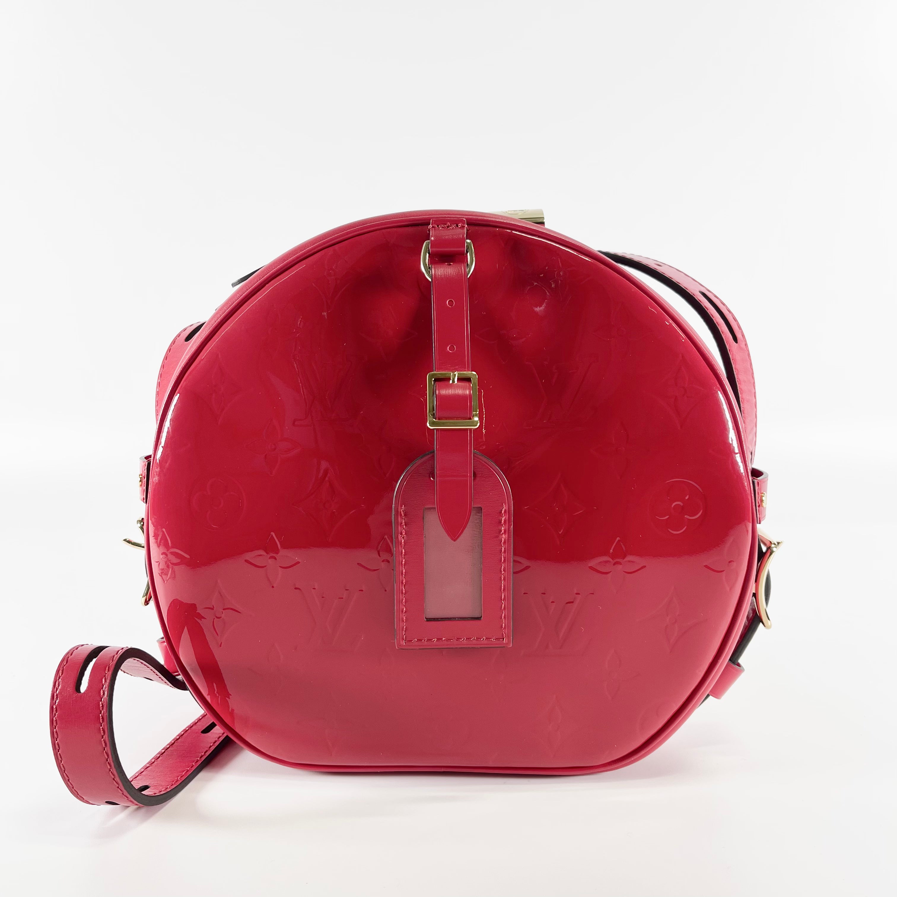 2603 secondhand LV brand bag M54100 Boite Chapeau Souple Rouge strap ×2 Cadena Name tag 26