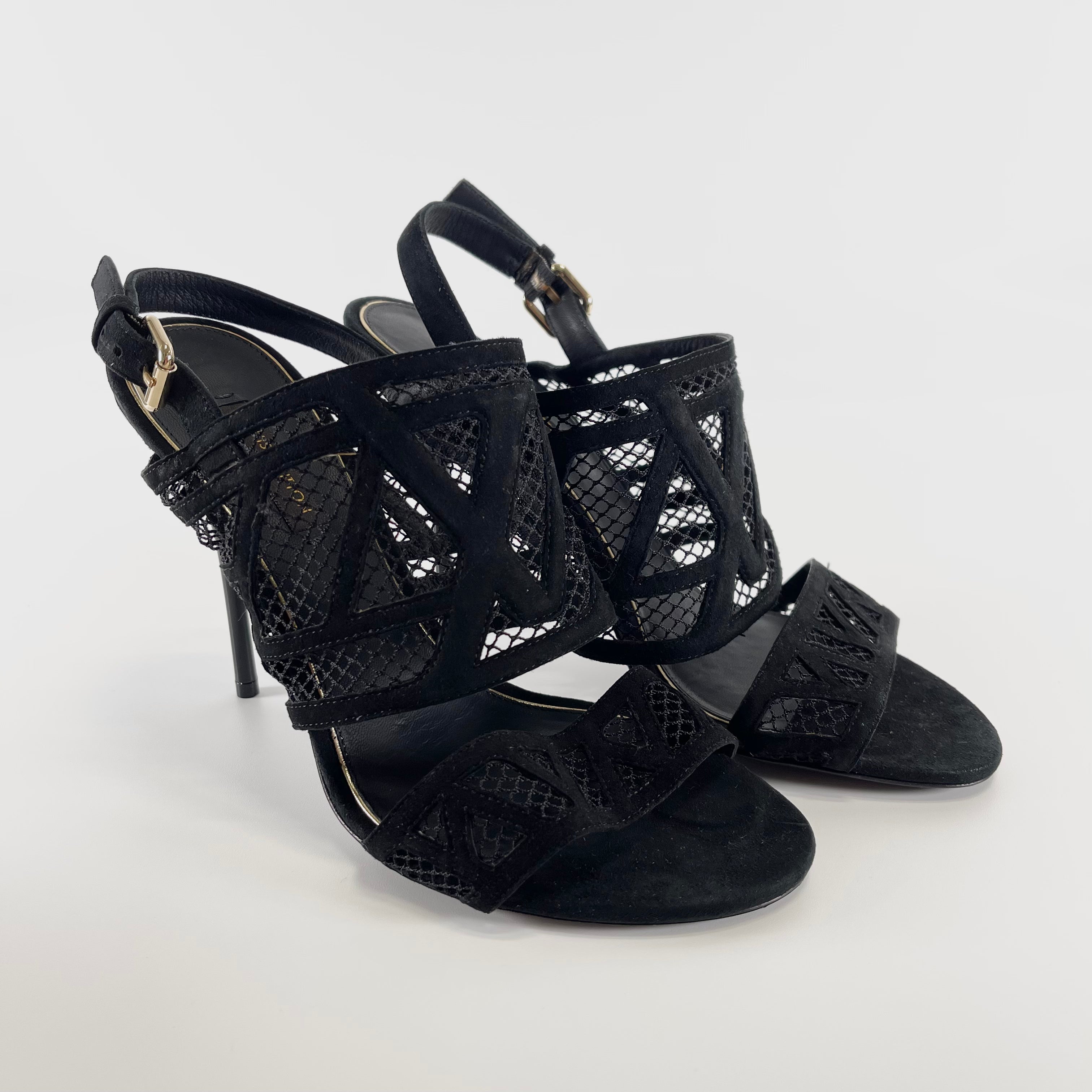 2603 secondhand LV Sandals #37 mesh × black