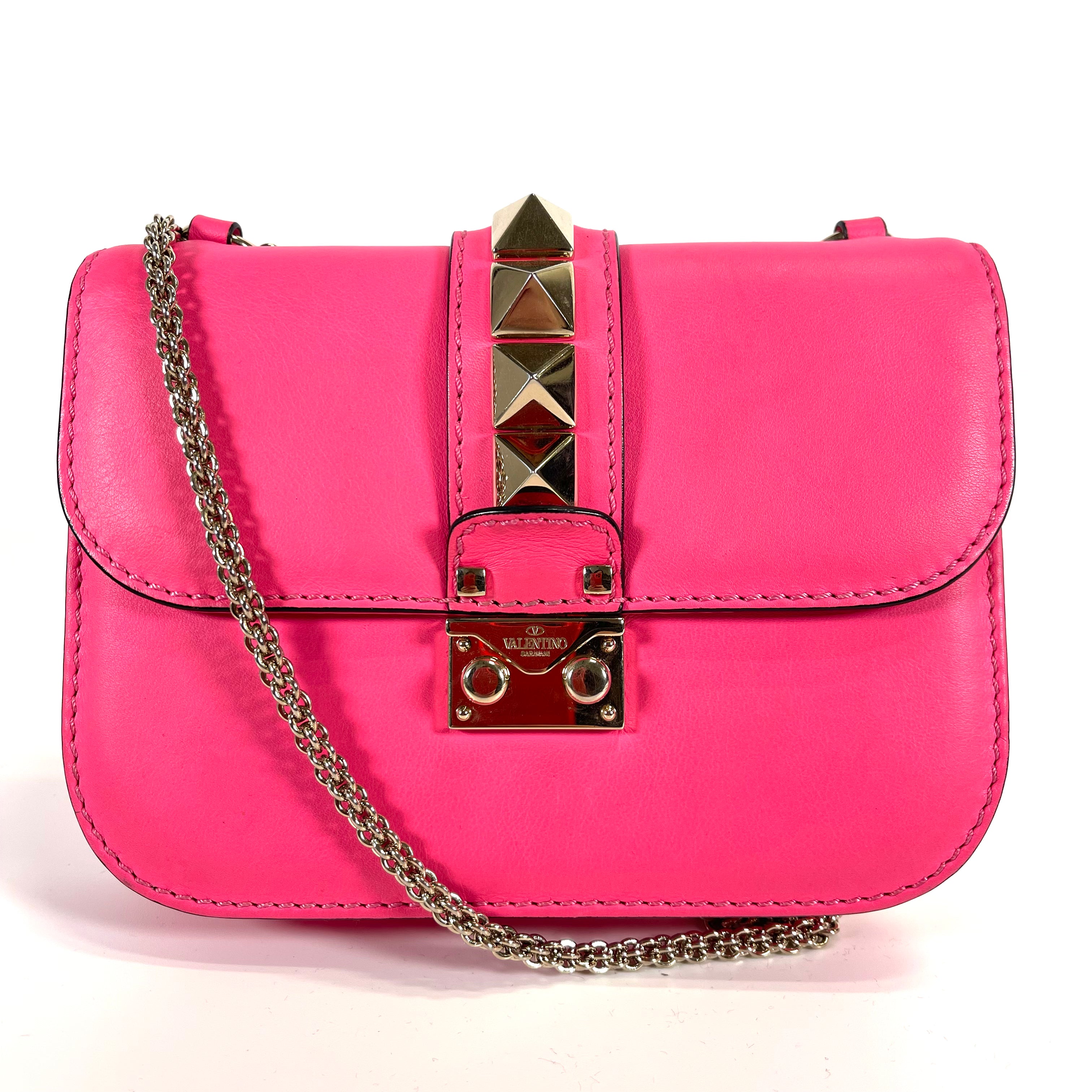 2505 VALENTINO Chain Shoulder Leather Rock Studs Small