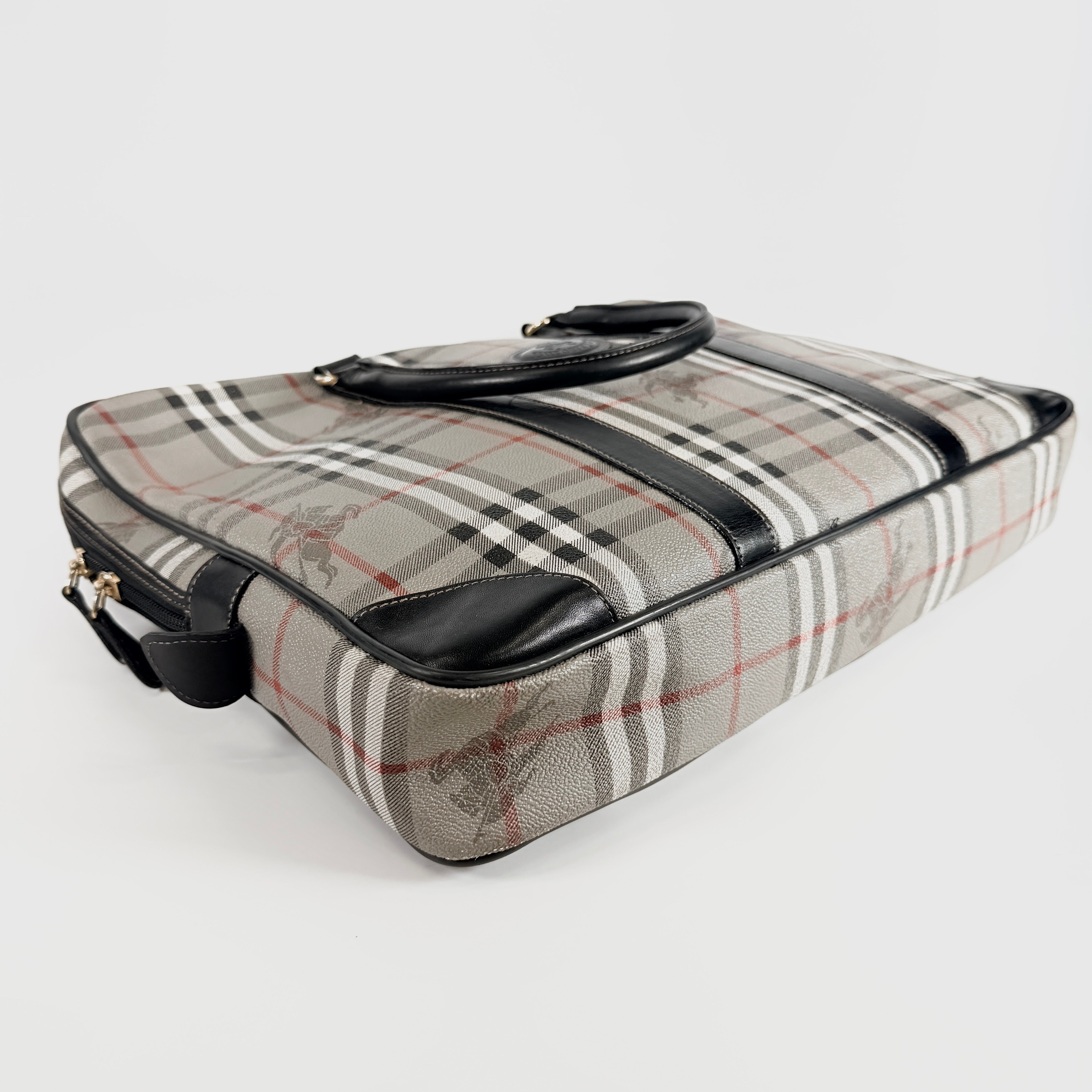 2606 Secondhand Burberry Nova Check PVC Briefcase