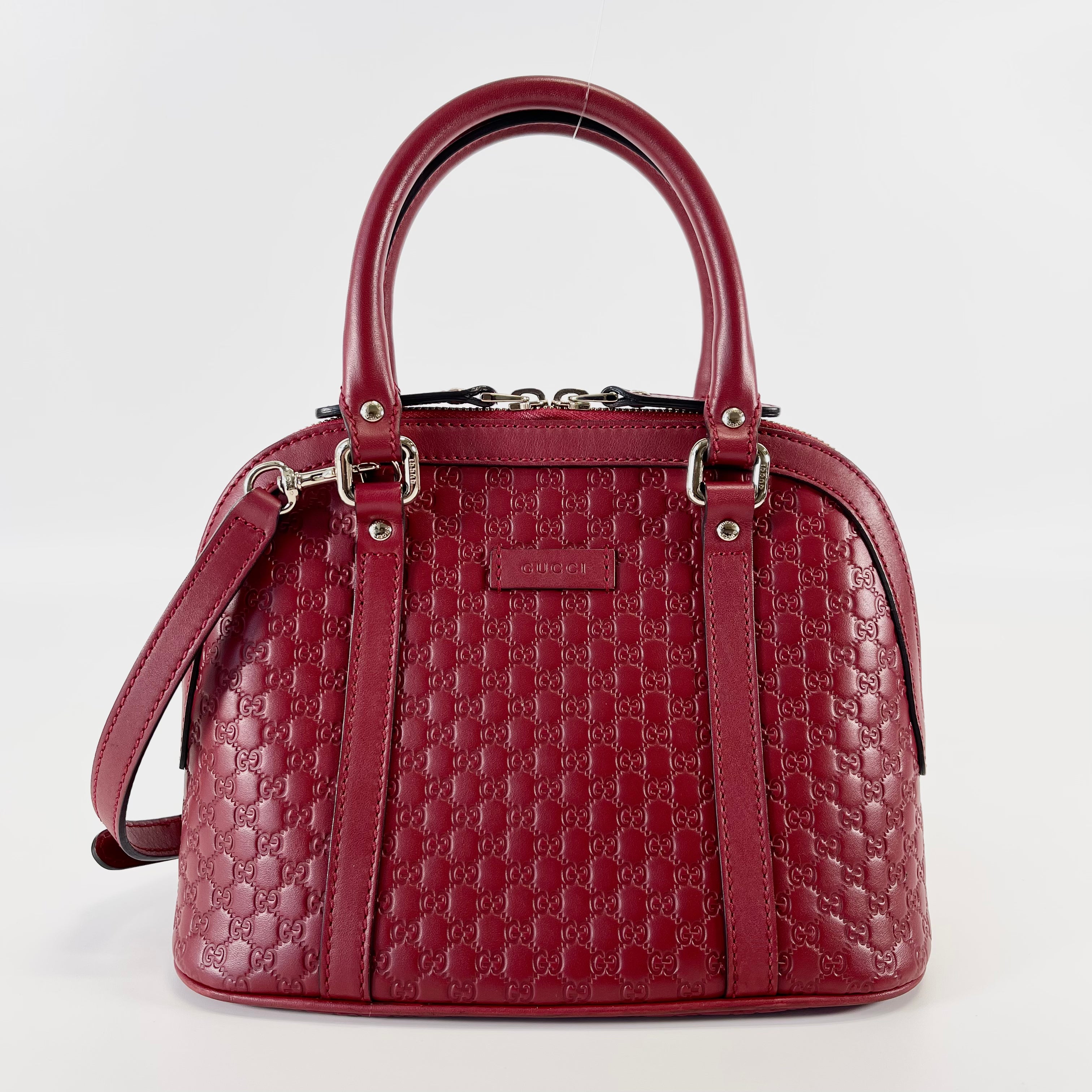 2602 secondhand GUCCI Micro Guccissima leather 2WAY hand bag Red 449654 Outlet