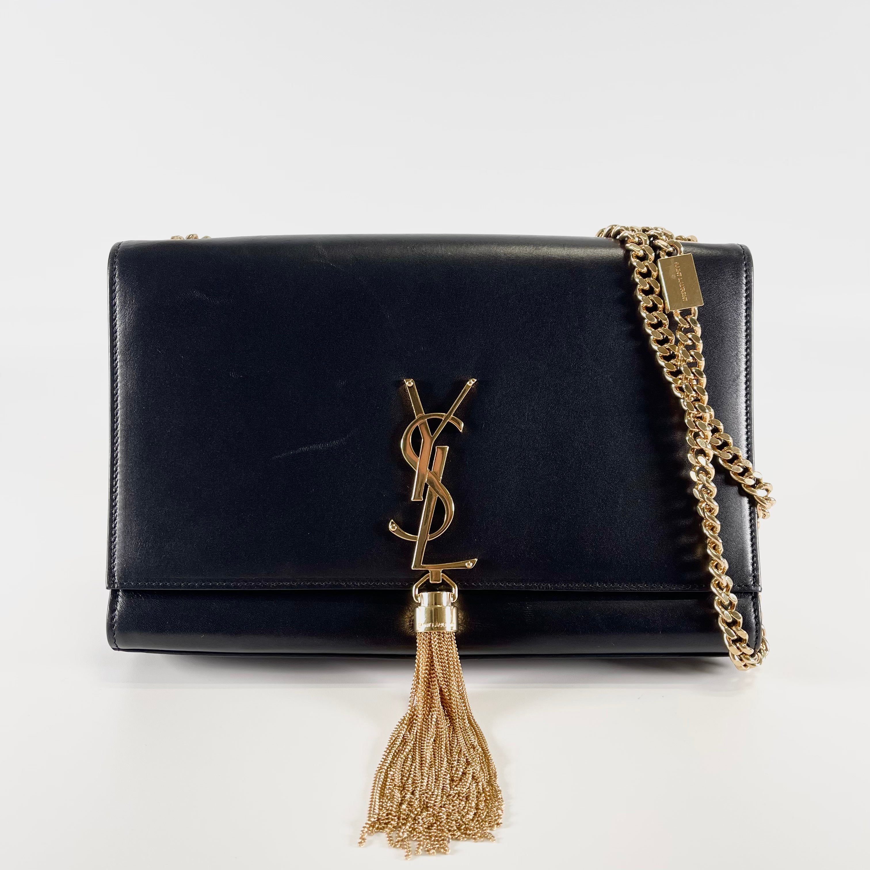 2603 secondhand SAINTLAURENT calf skin shoulder gold