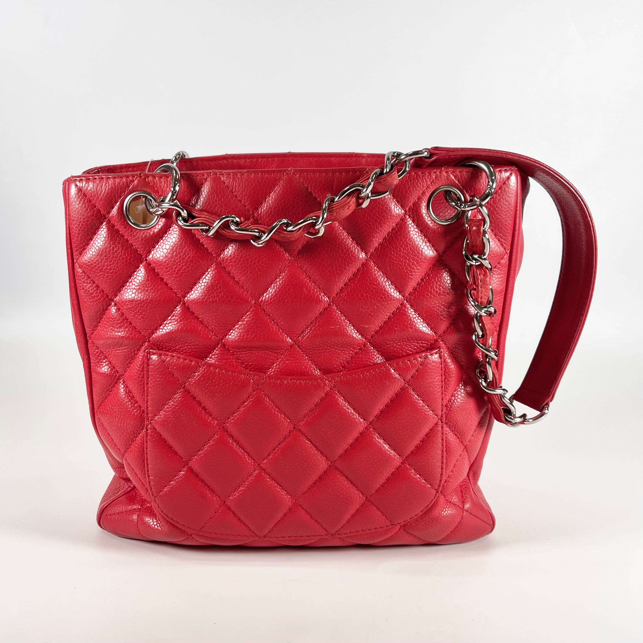 2512 secondhand  CHANEL PST Tote /RED