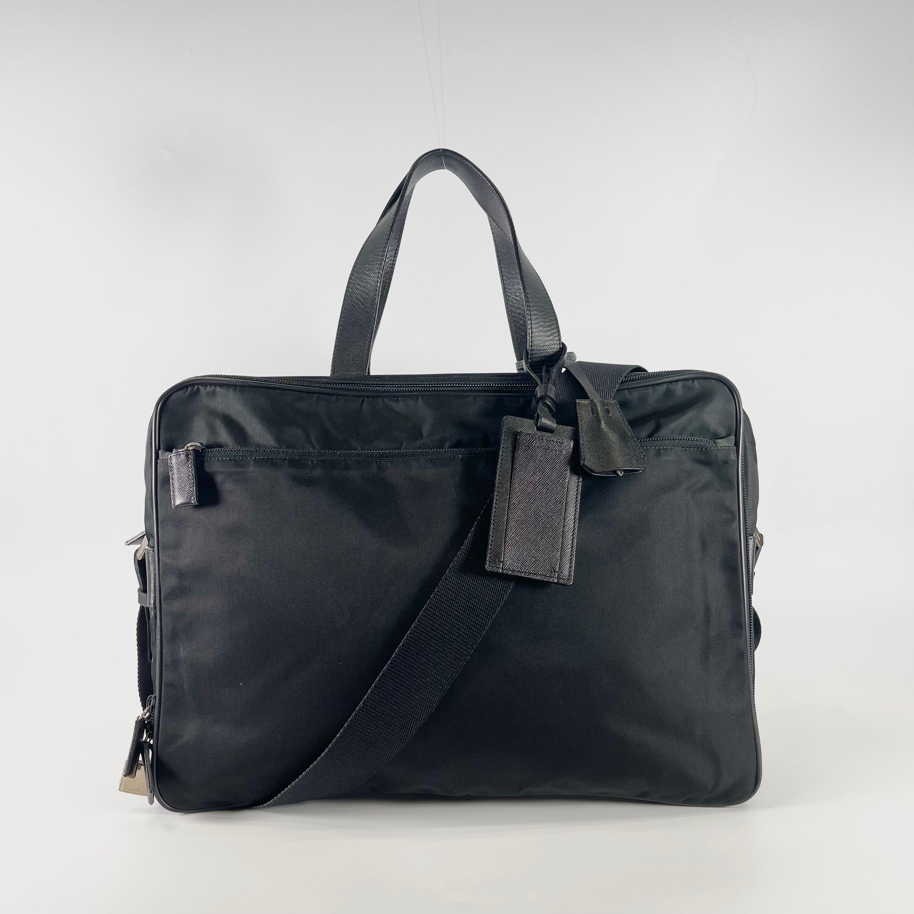 2604 secondhand PRADA nylon business bag