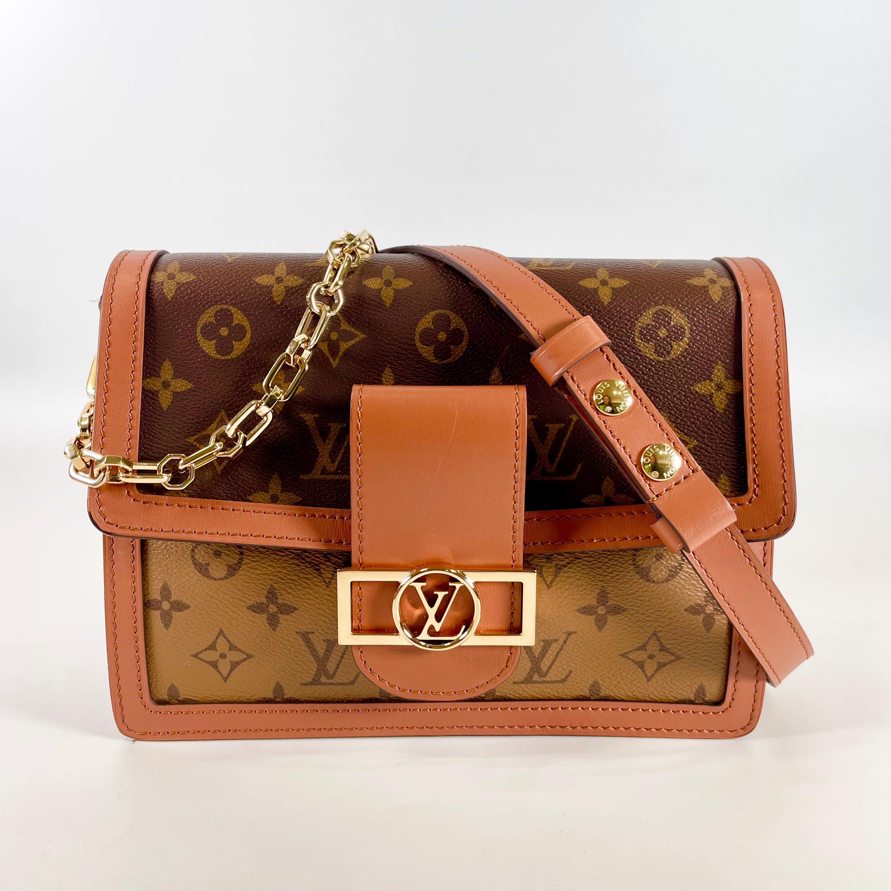 2602 secondhand LV Monogram Reverse Dauphine MM M45958 Brown