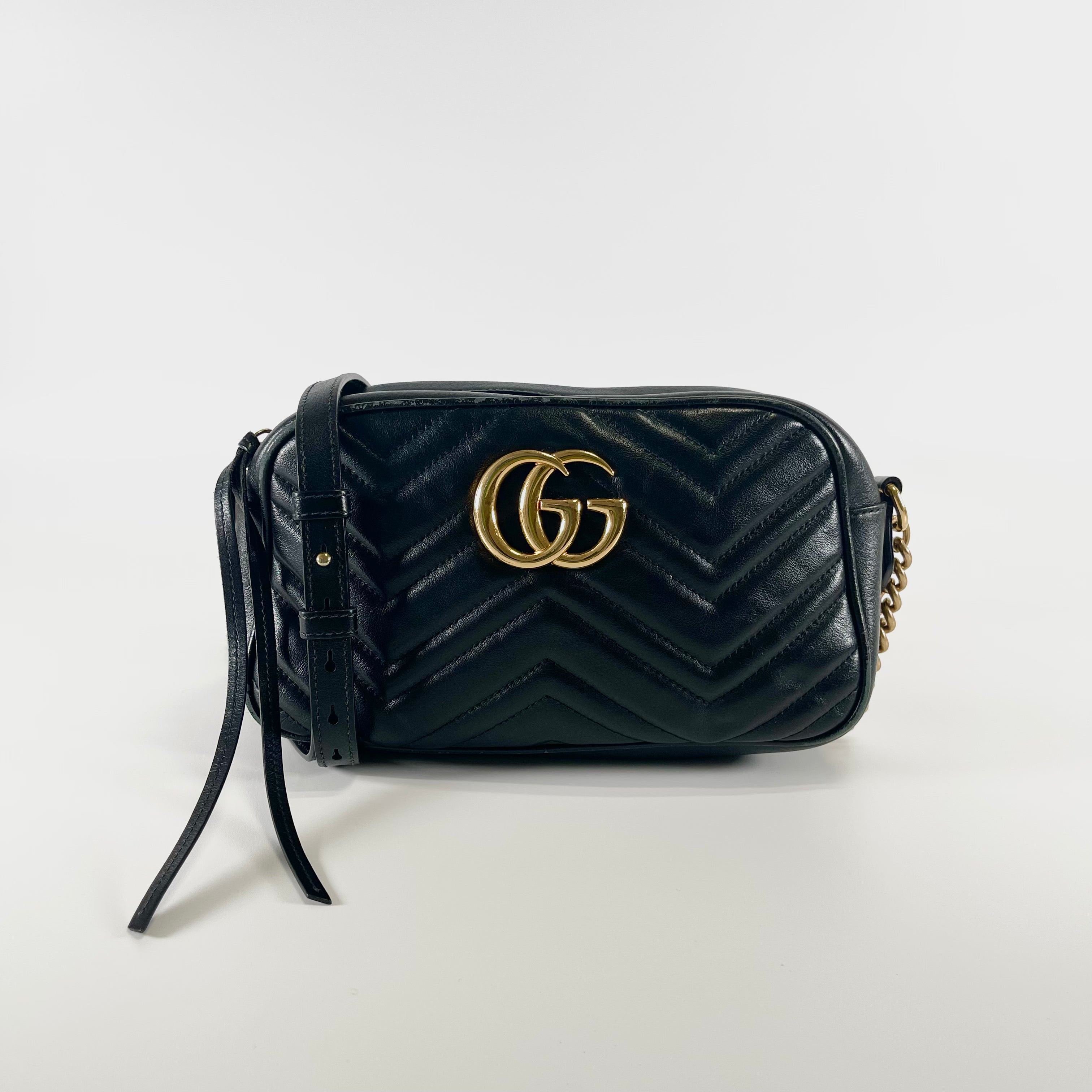 2601 secondhand GUCCI GG Marmont leather black