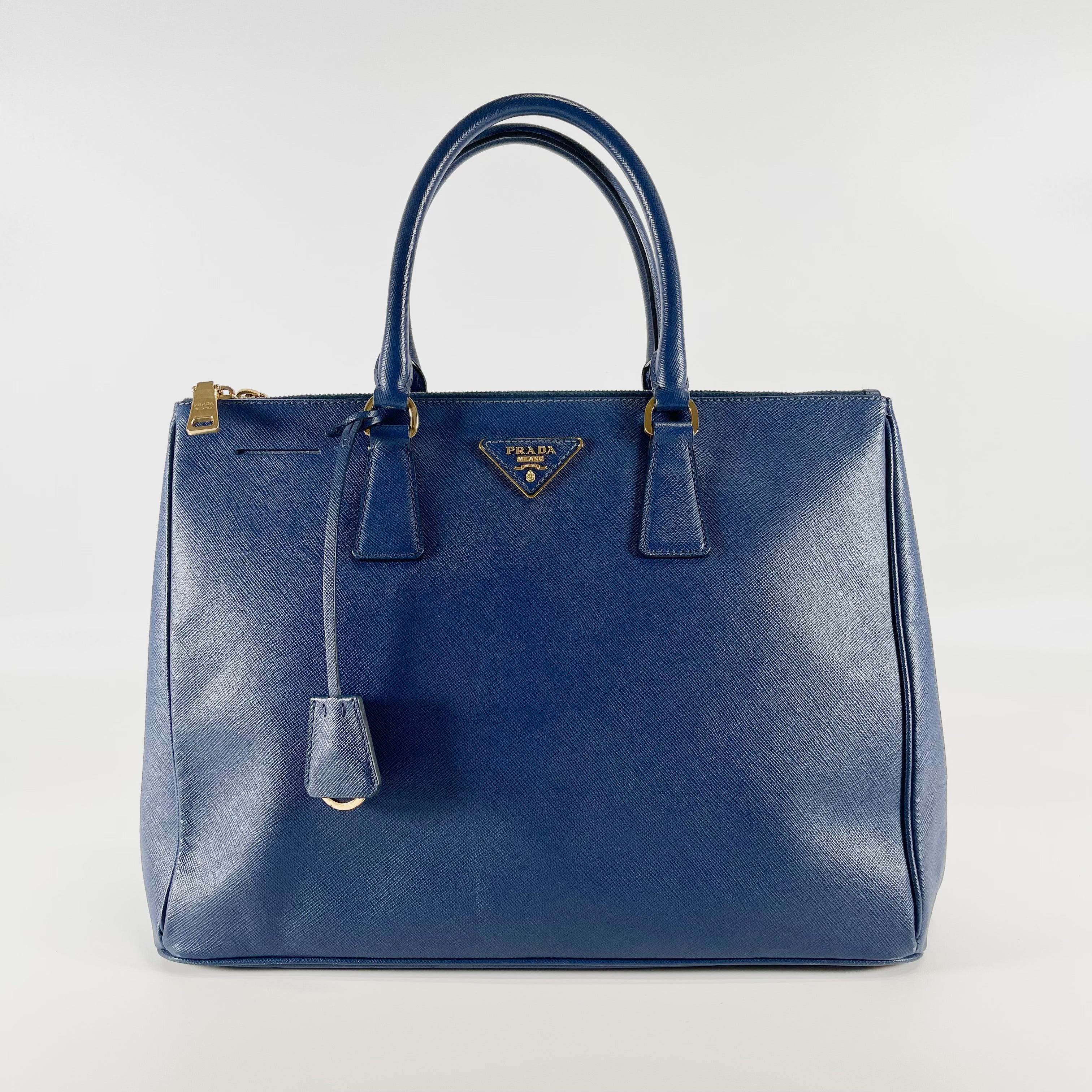 2602 secondhand PRADA brand bag BN1802 SAFFIANO LUX Galleria hand blue charm