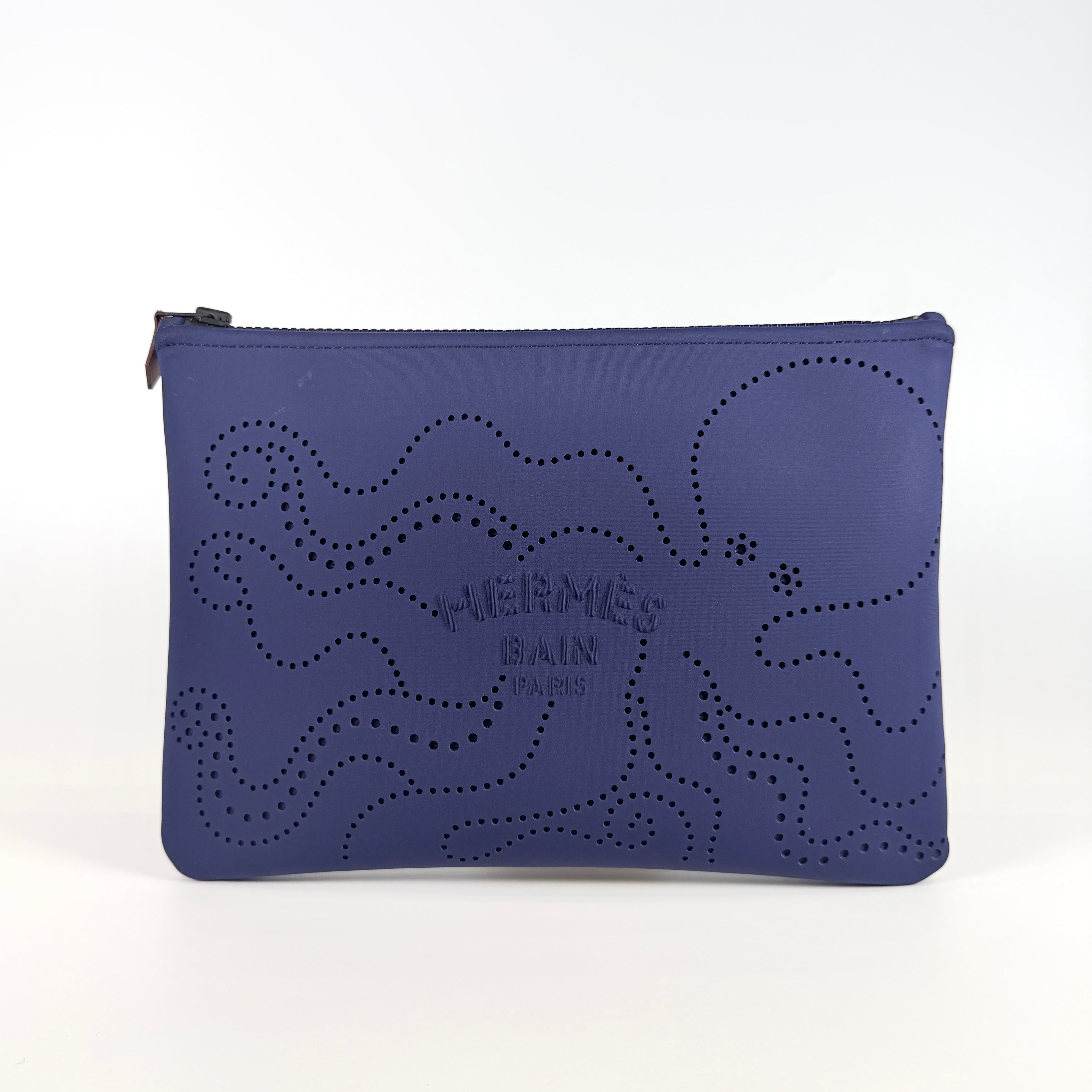 2608 secondhand HERMES Neobain Clutch Navy