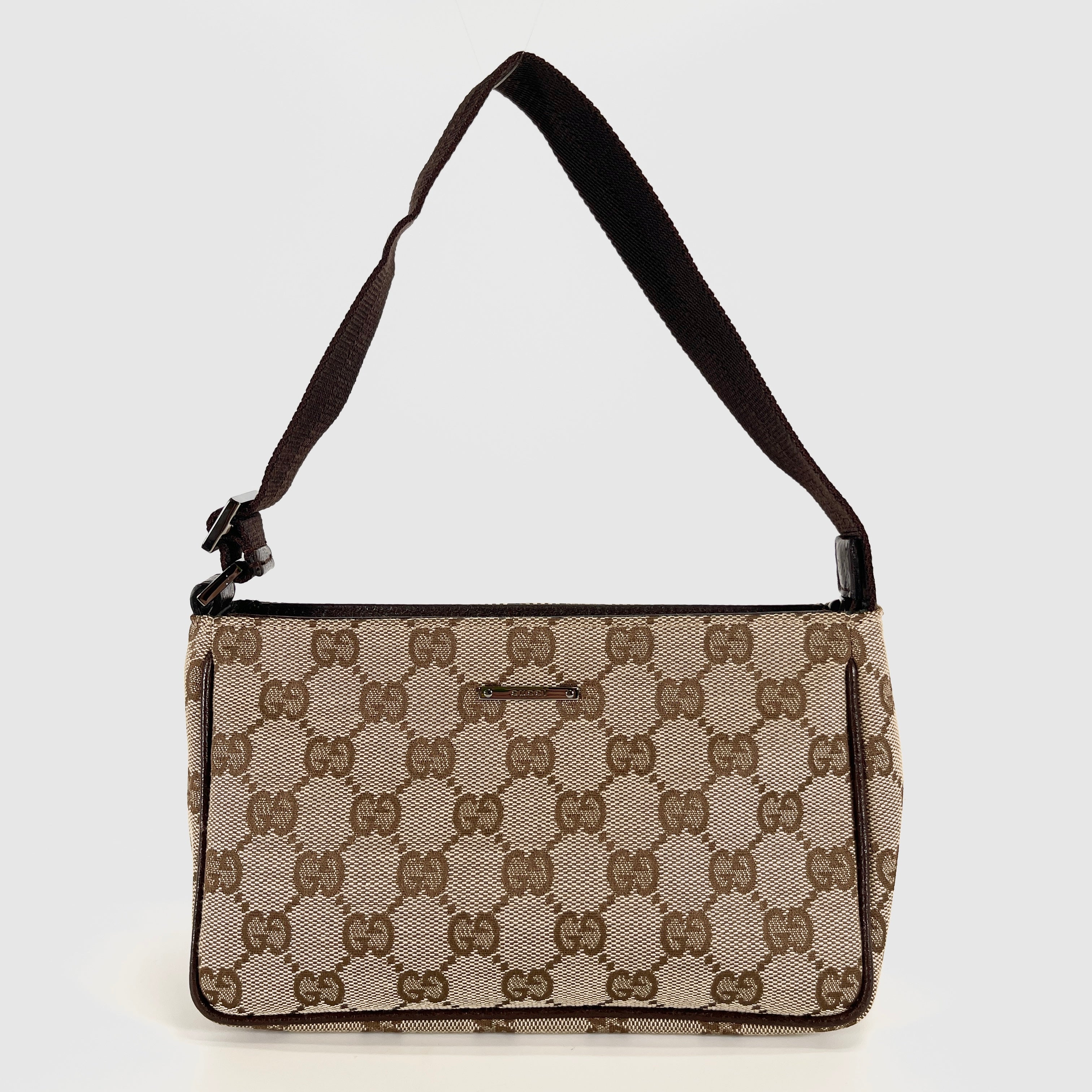2604 secondhand GUCCI hand bag beige Brown