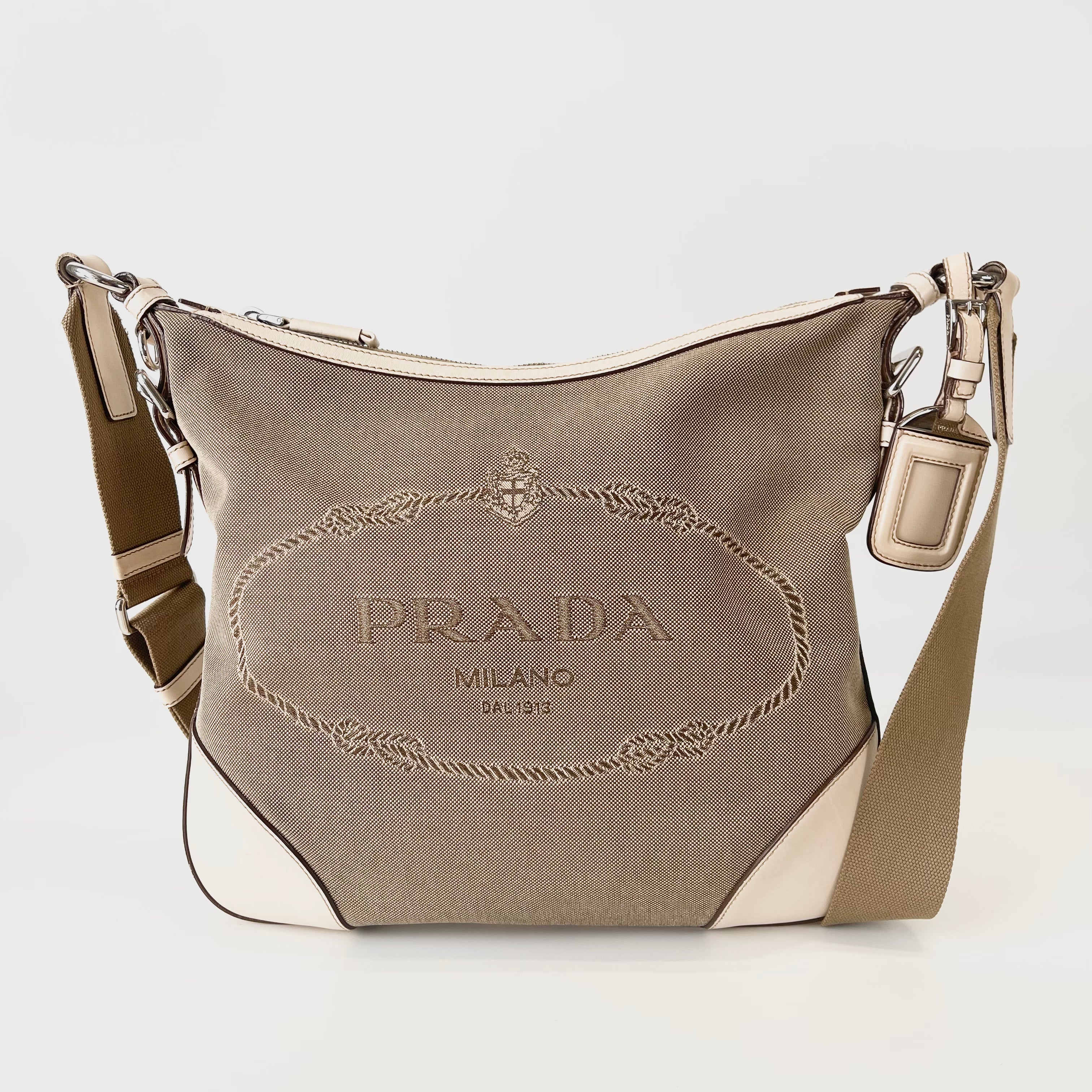 2603 secondhand PRADA Shoulder bag canvas Brown